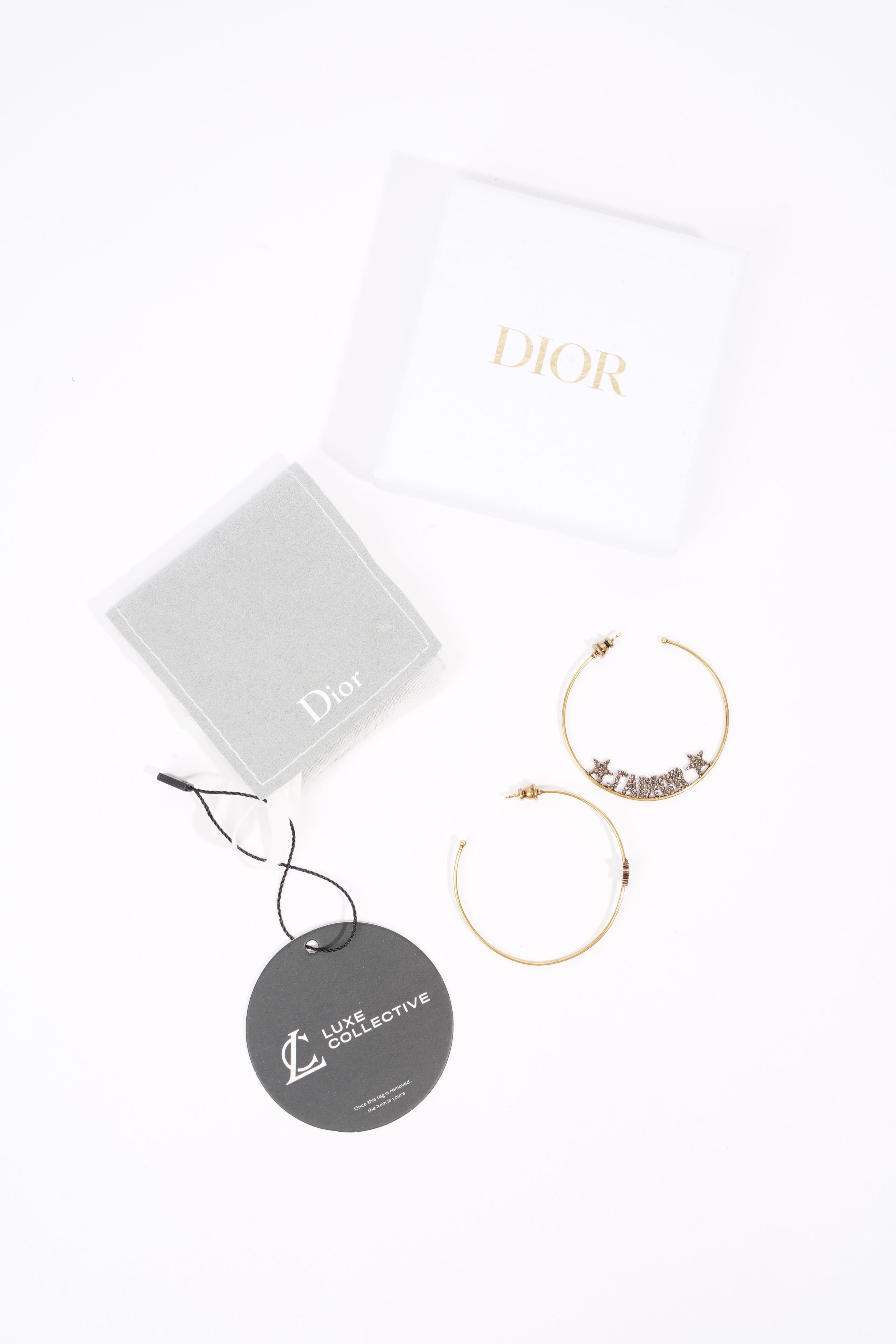 Christian Dior Womens J'Adior Hoops Golden Finish Brass