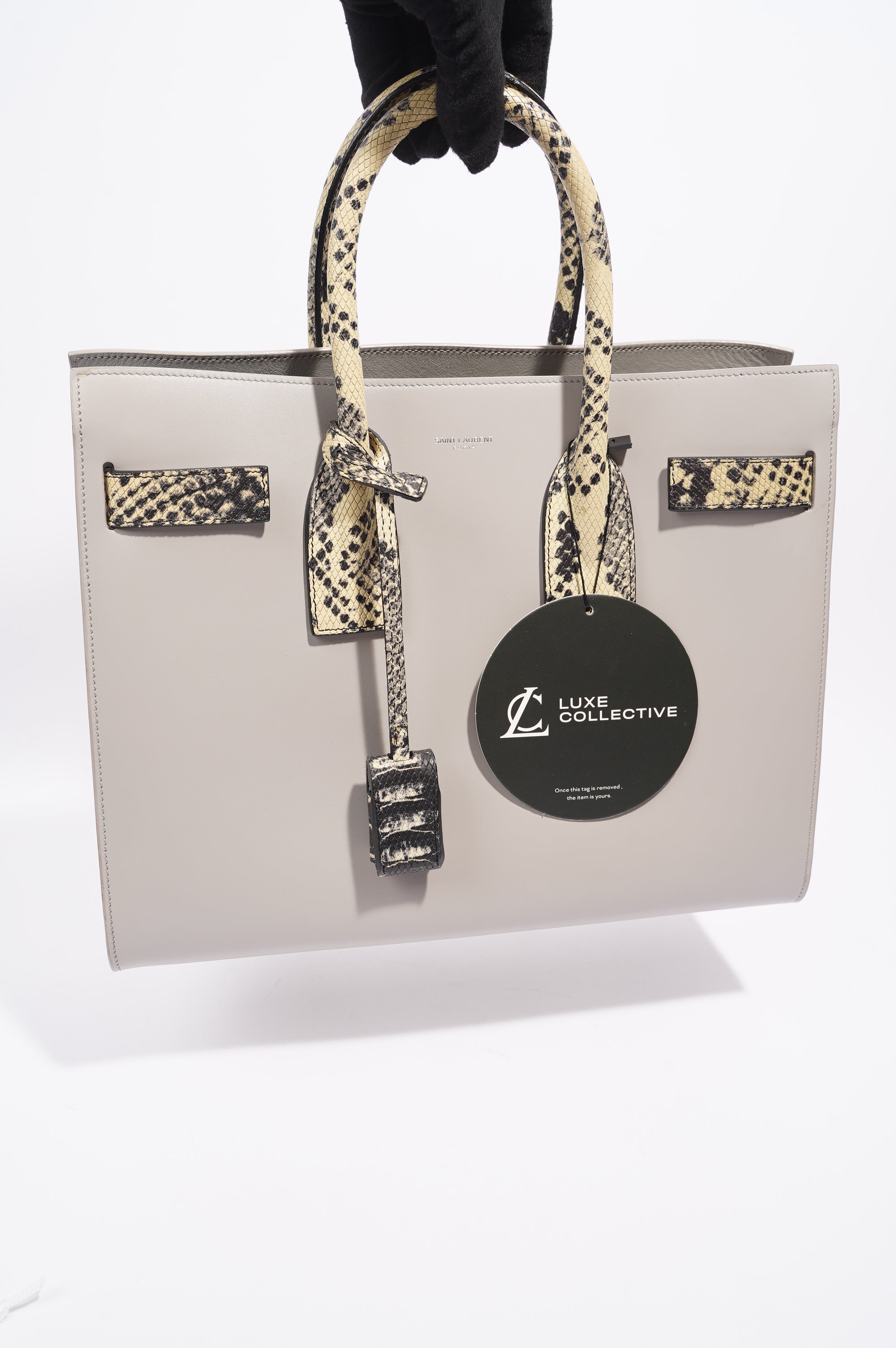 Saint Laurent Sac du Jour Grey / Animal Print Leather Small