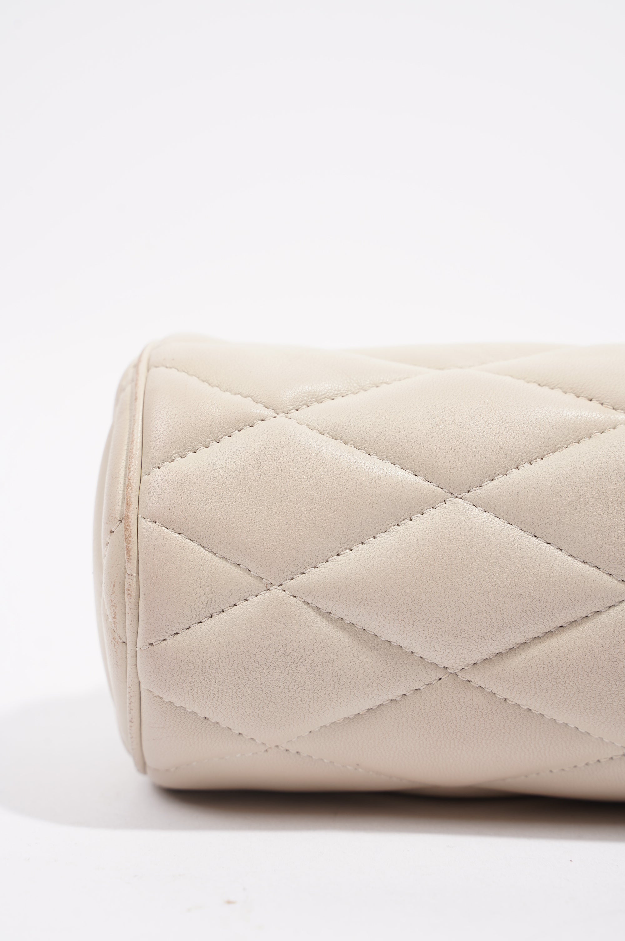 Saint Laurent Womens Tube Bag White Lambskin Leather Mini