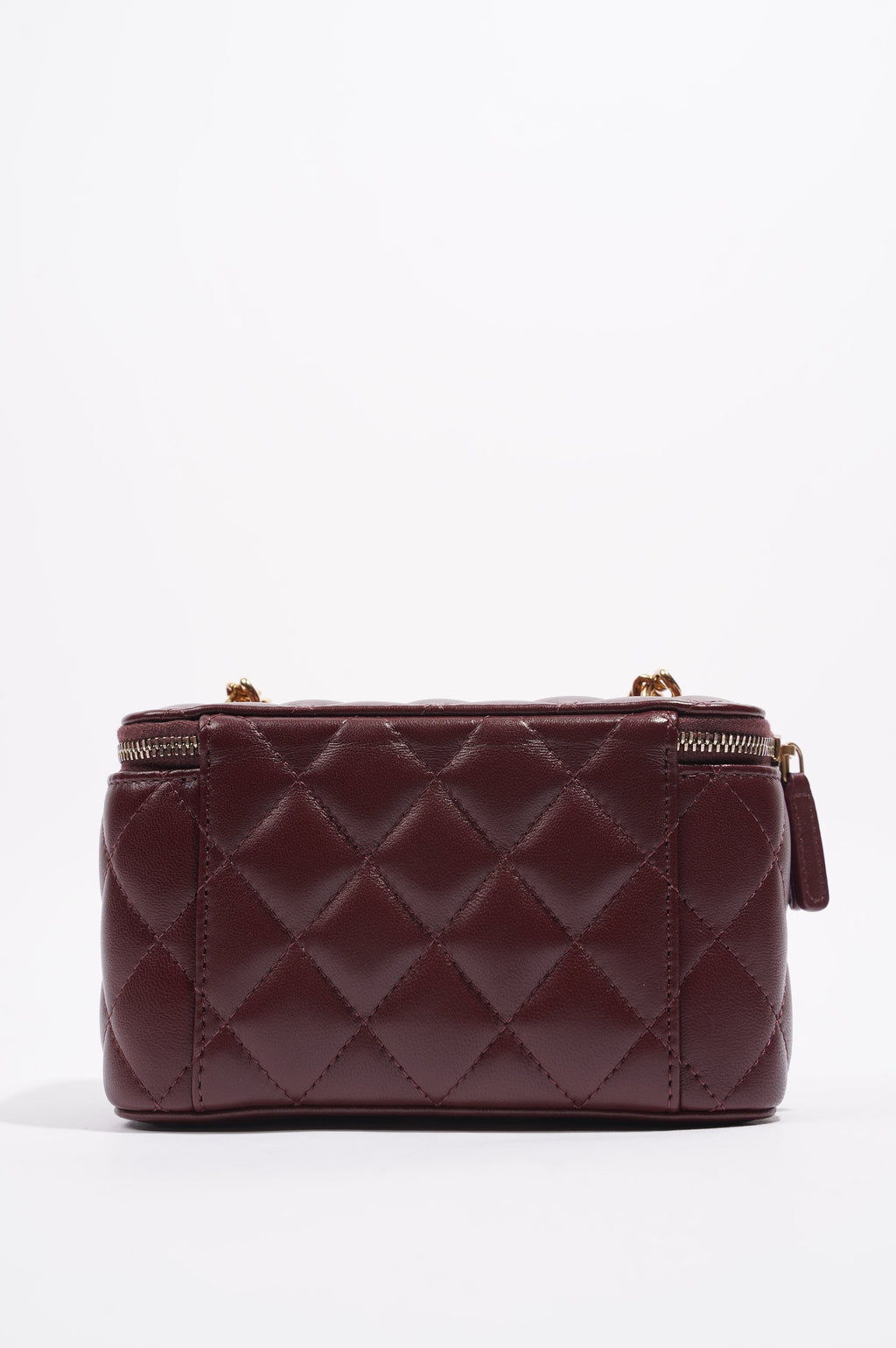 Chanel Womens Vanity Case Burgundy