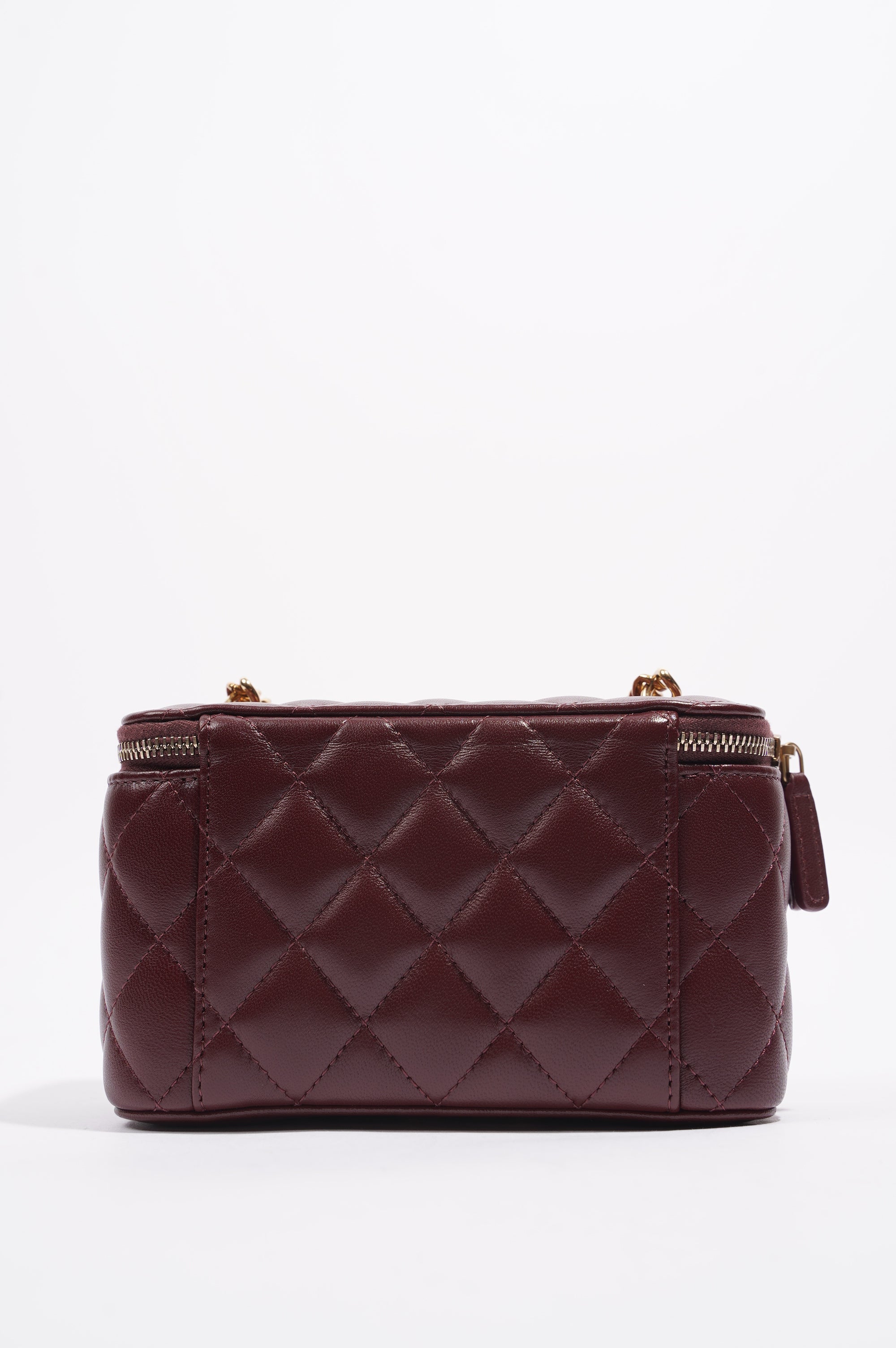 Chanel Womens Vanity Case Burgundy