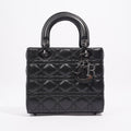 Christian Dior Womens Lady Dior Black Lambskin Small