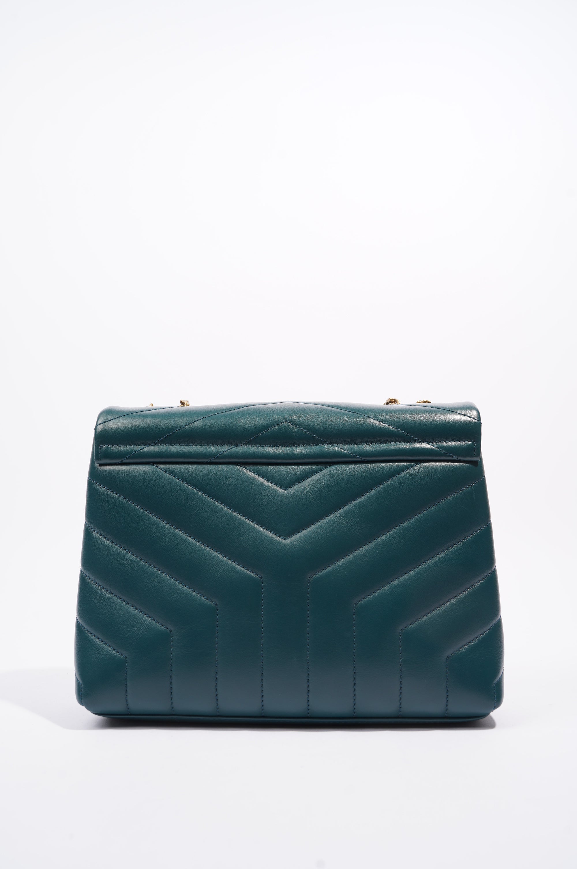 Saint Laurent Womens Lou Lou Dark Green Small