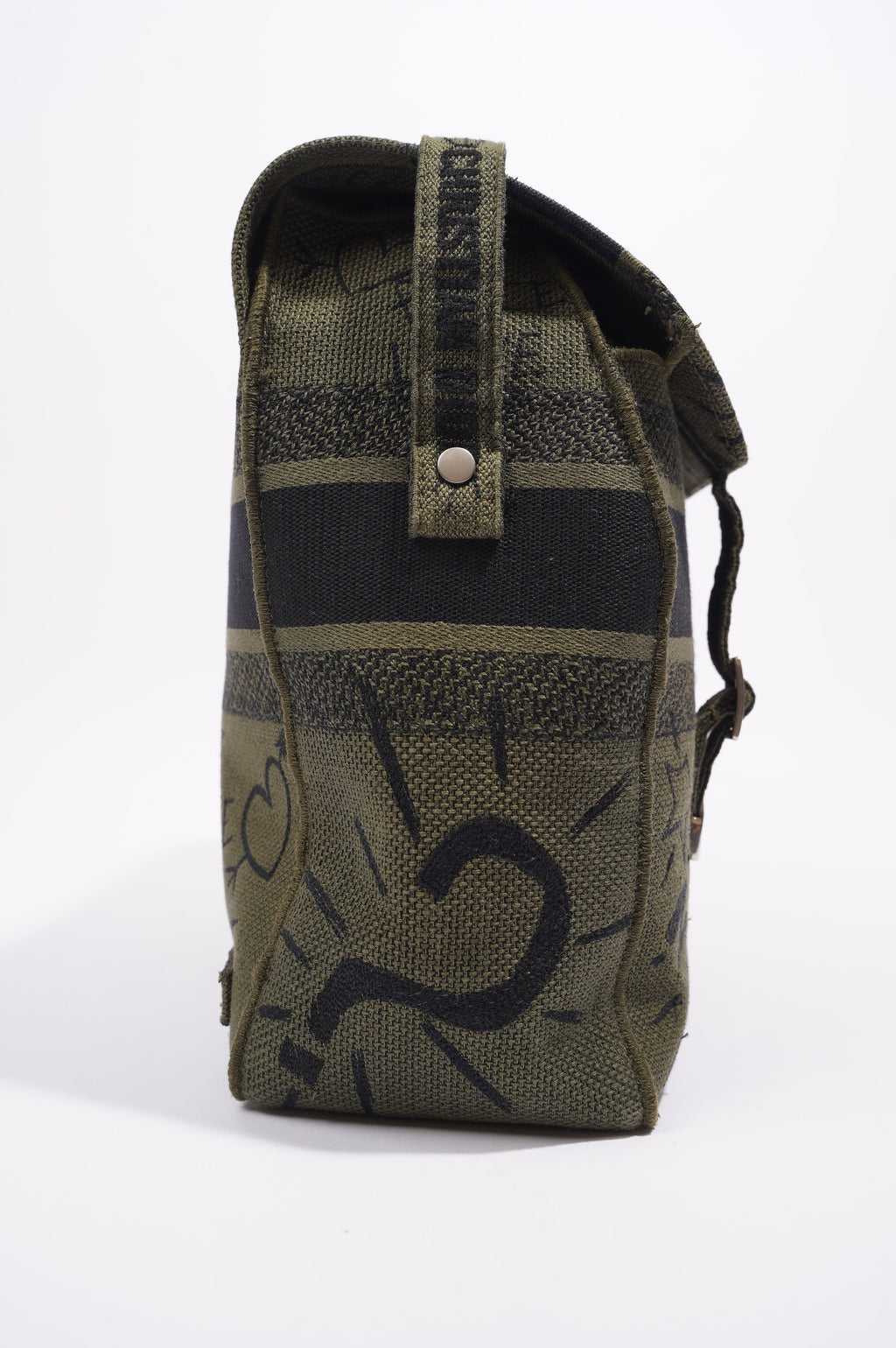 Christian Dior Womens Diorcamp Messenger Bag Green / Black Canvas