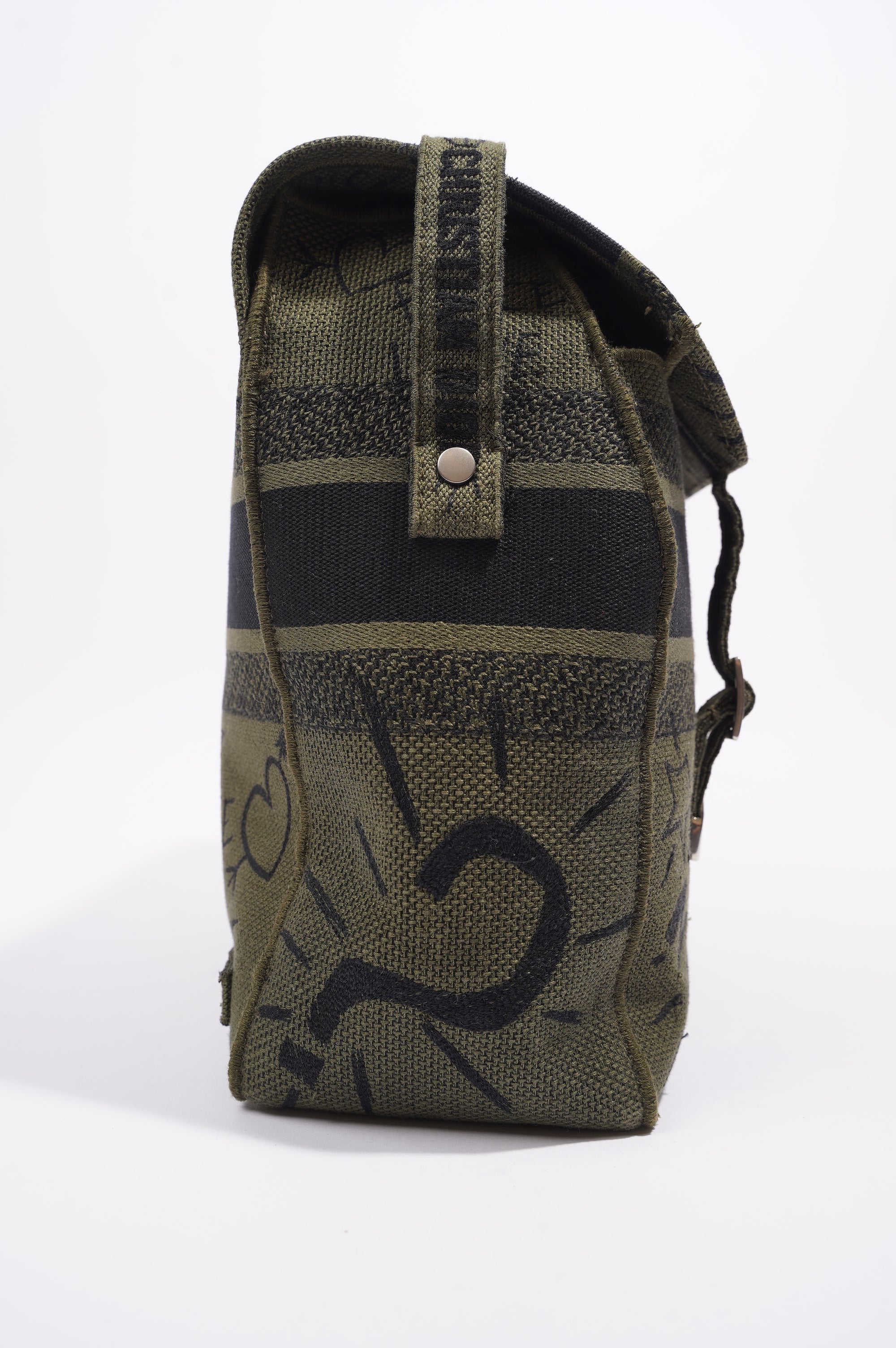 Christian Dior Womens Diorcamp Messenger Bag Green / Black Canvas