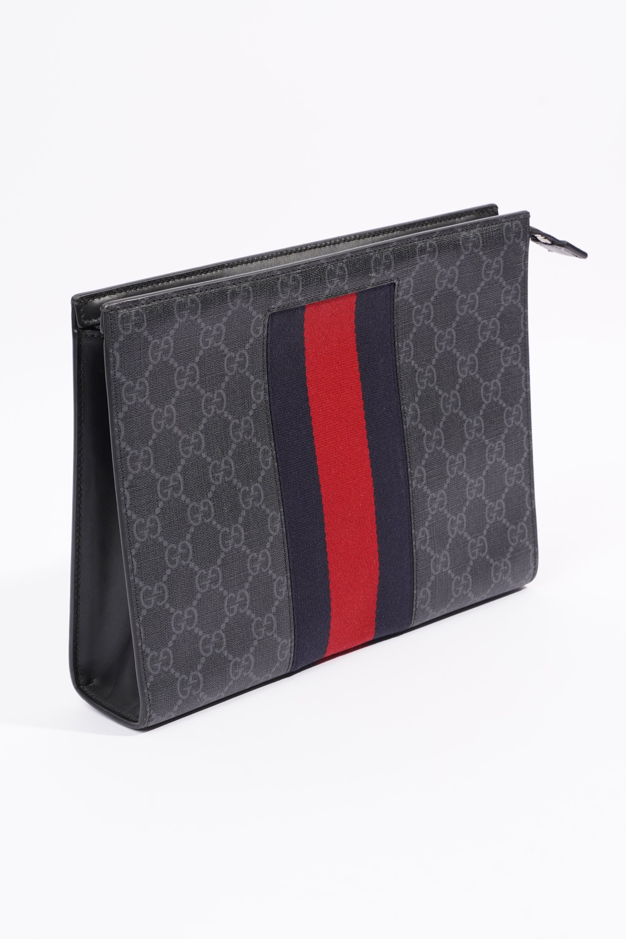 Gucci GG Supreme Pouch Black Canvas One Size