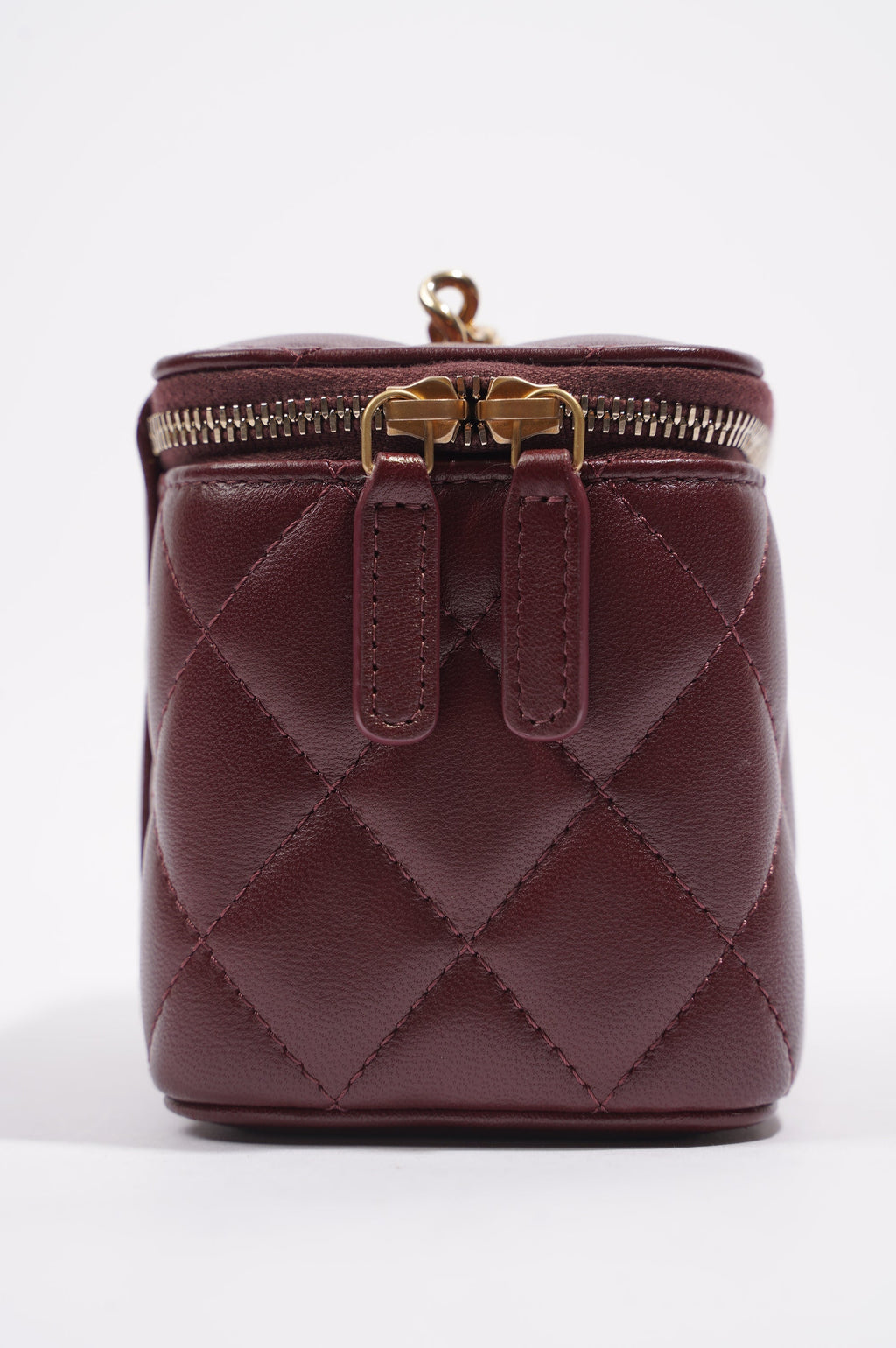 Chanel Womens Vanity Case Burgundy