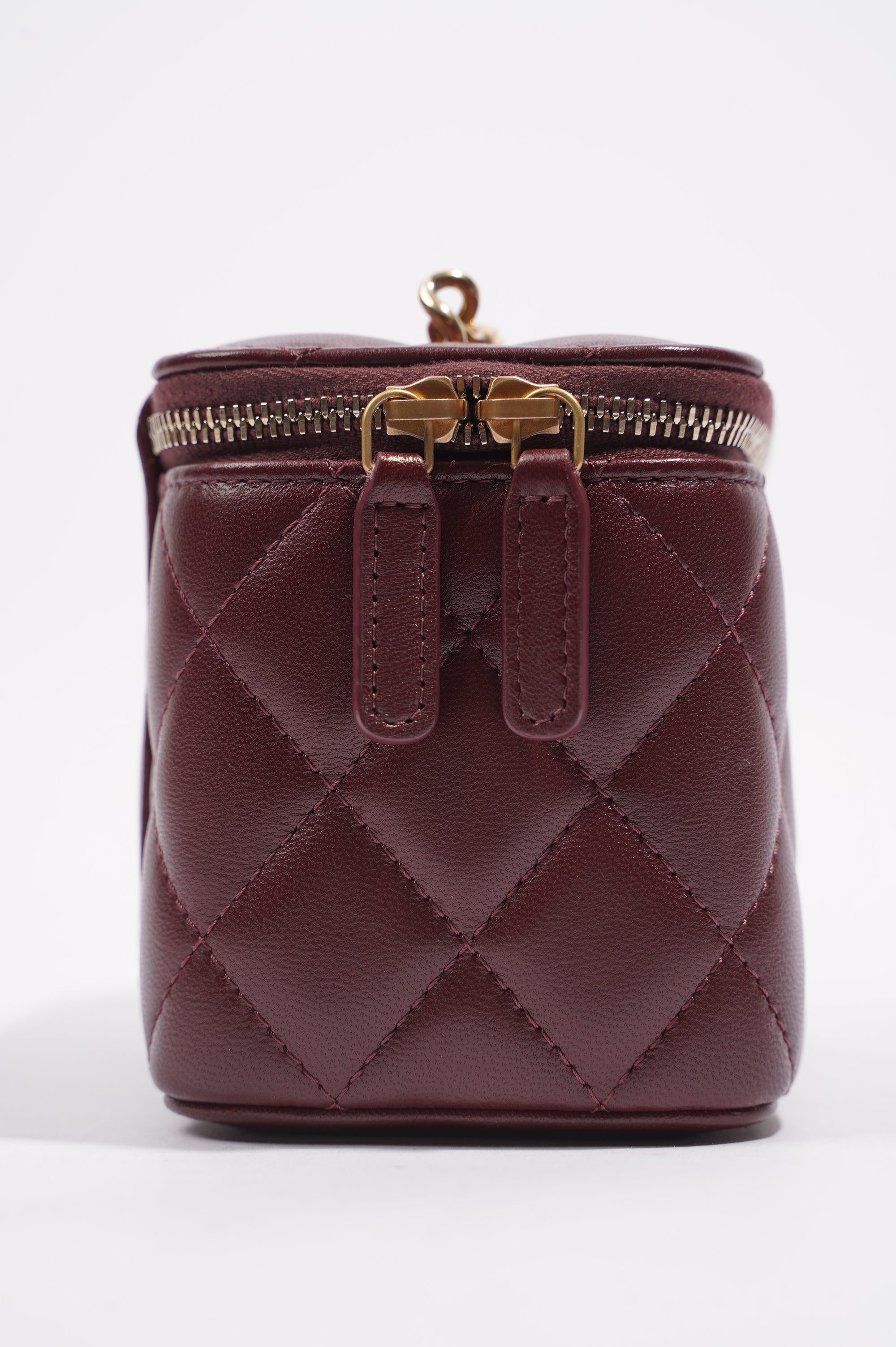 Chanel Womens Vanity Case Burgundy