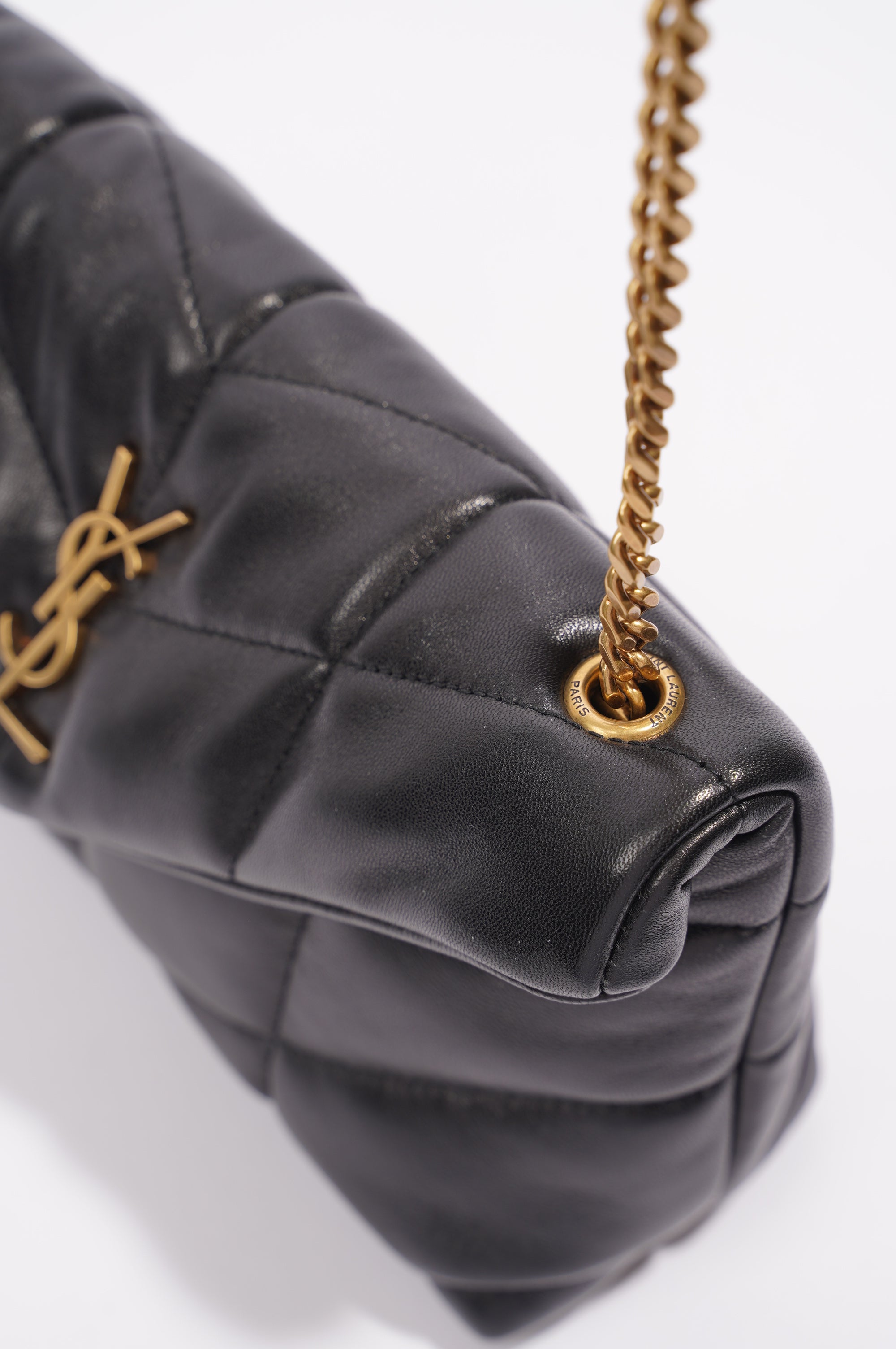Saint Laurent Womens Loulou Toy Puffer Bag Black