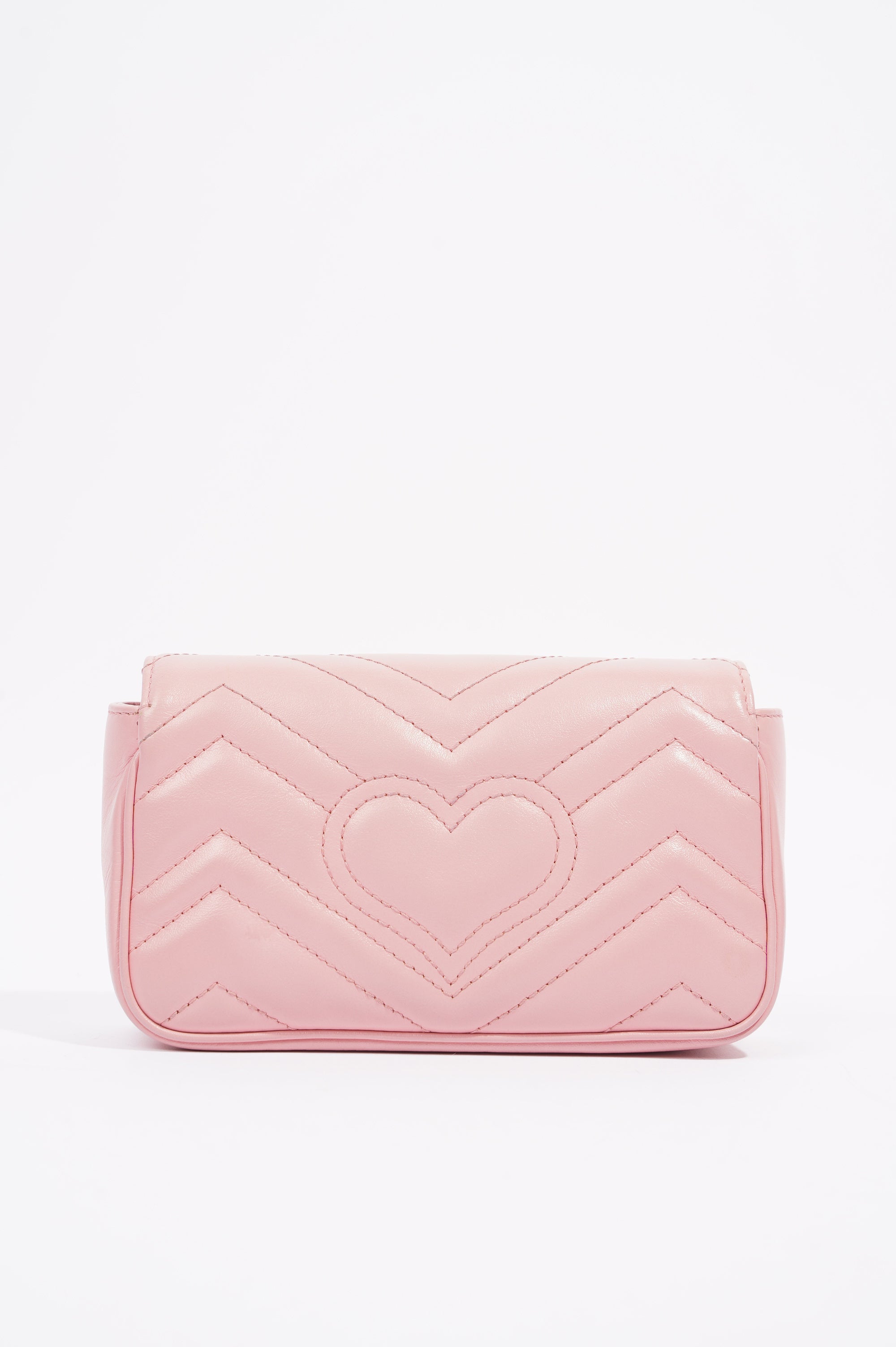 Gucci Womens Marmont Flap Pink / Silver Super Mini