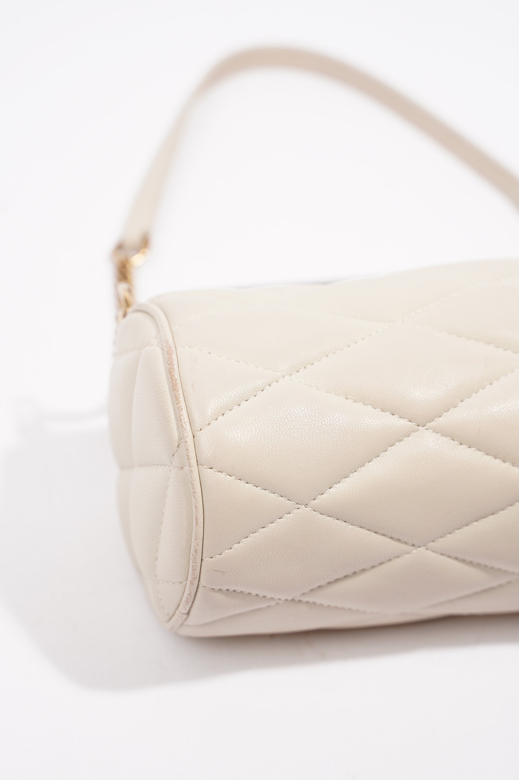 Saint Laurent Womens Tube Bag White Lambskin Leather Mini