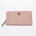 Gucci Womens Marmont Zip Around Wallet Nude