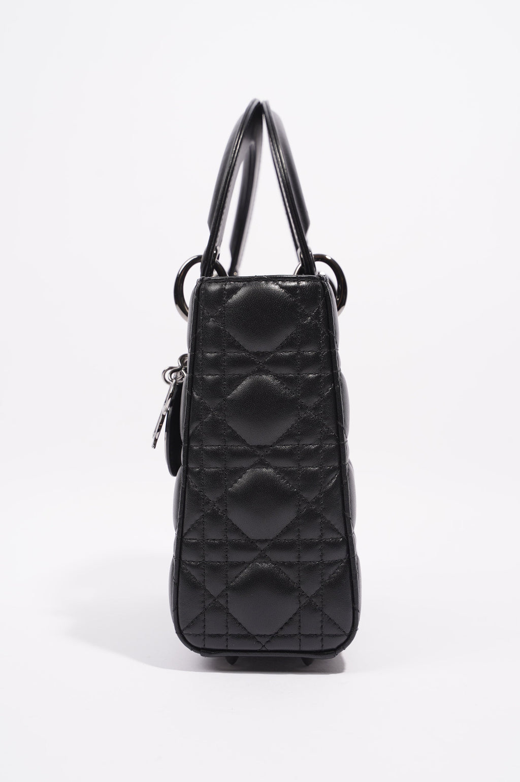 Christian Dior Womens Lady Dior Black Lambskin Small