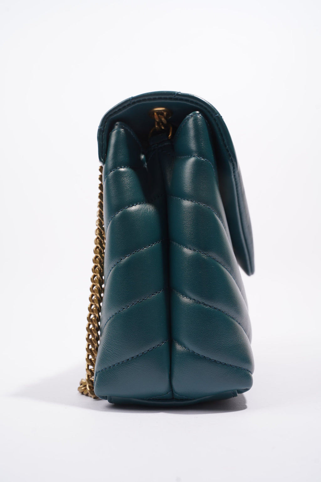 Saint Laurent Womens Lou Lou Dark Green Small