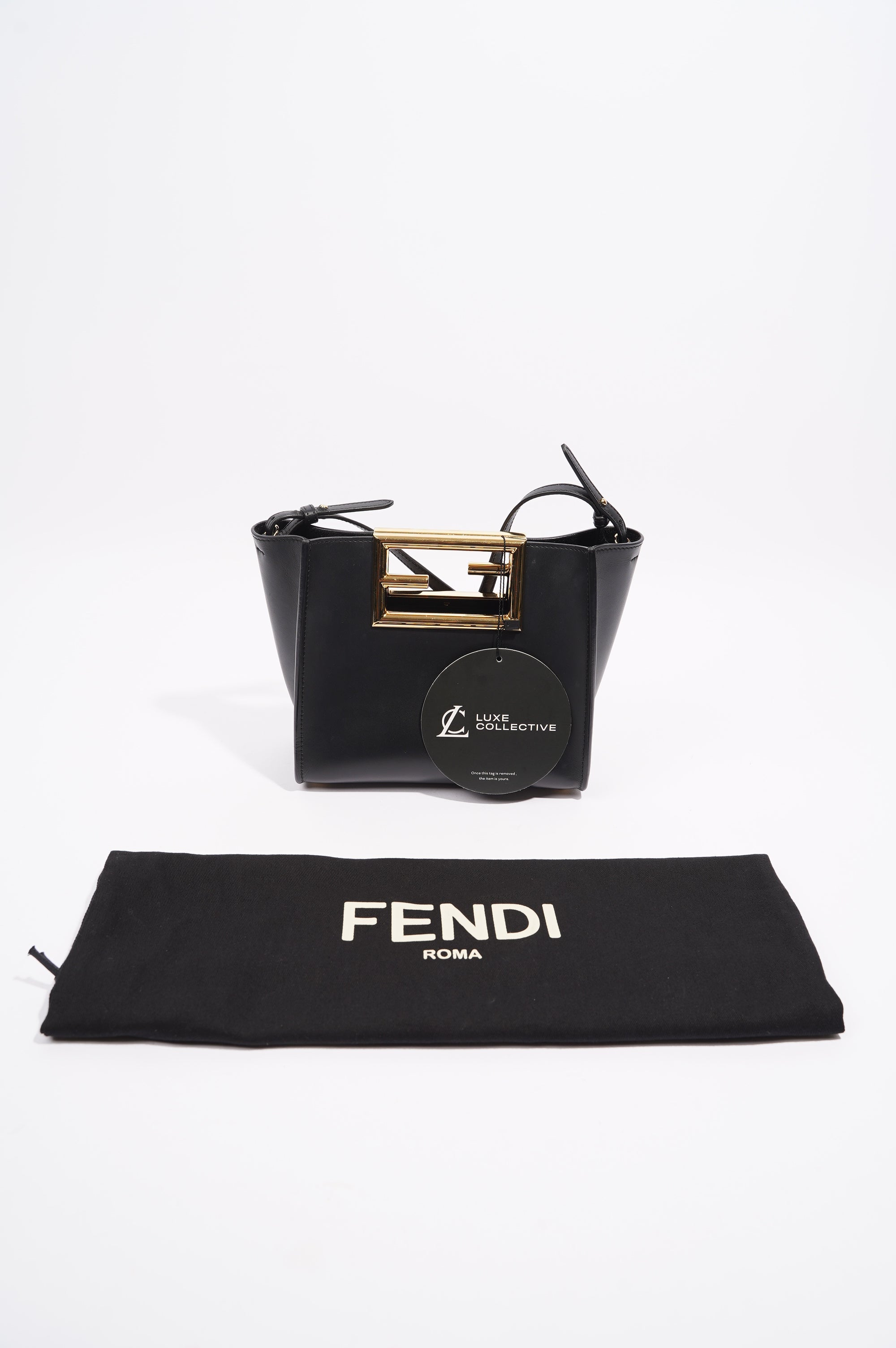 Fendi Way Tote Black Leather Small