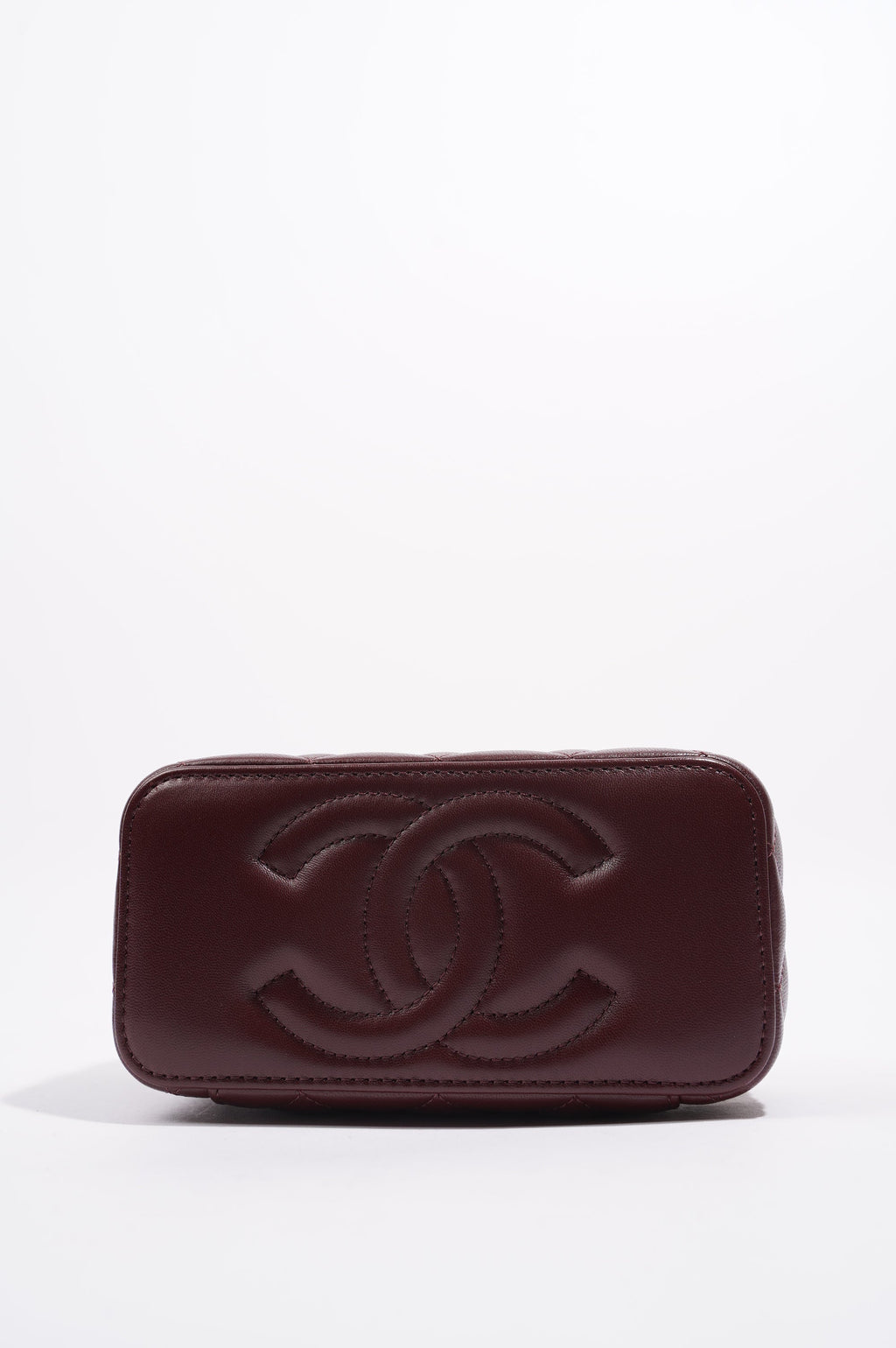 Chanel Womens Vanity Case Burgundy