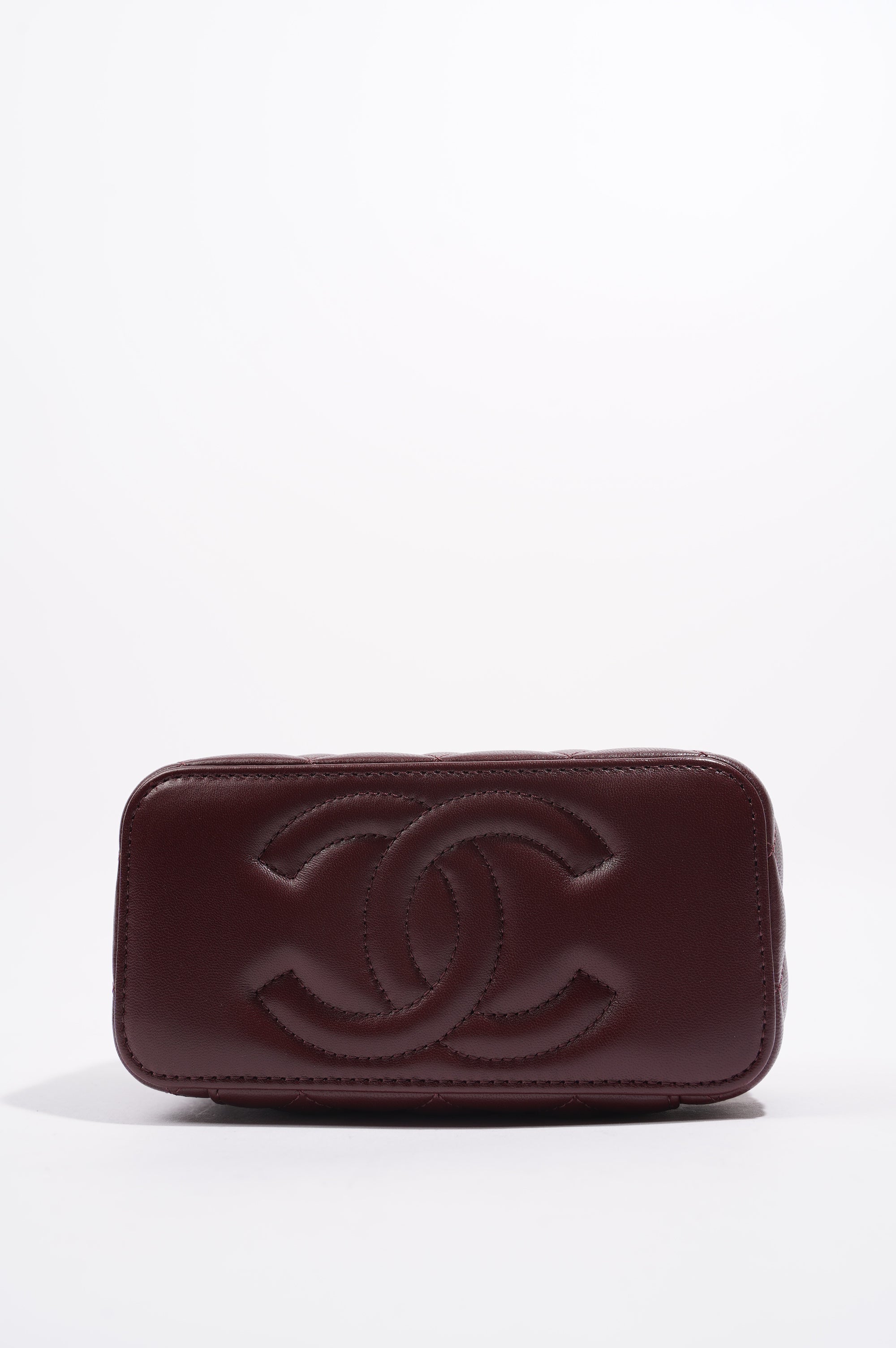Chanel Womens Vanity Case Burgundy