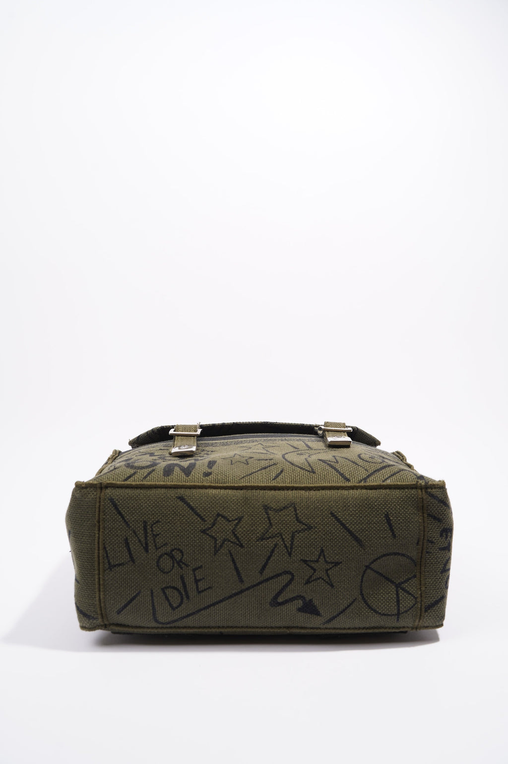 Christian Dior Womens Diorcamp Messenger Bag Green / Black Canvas