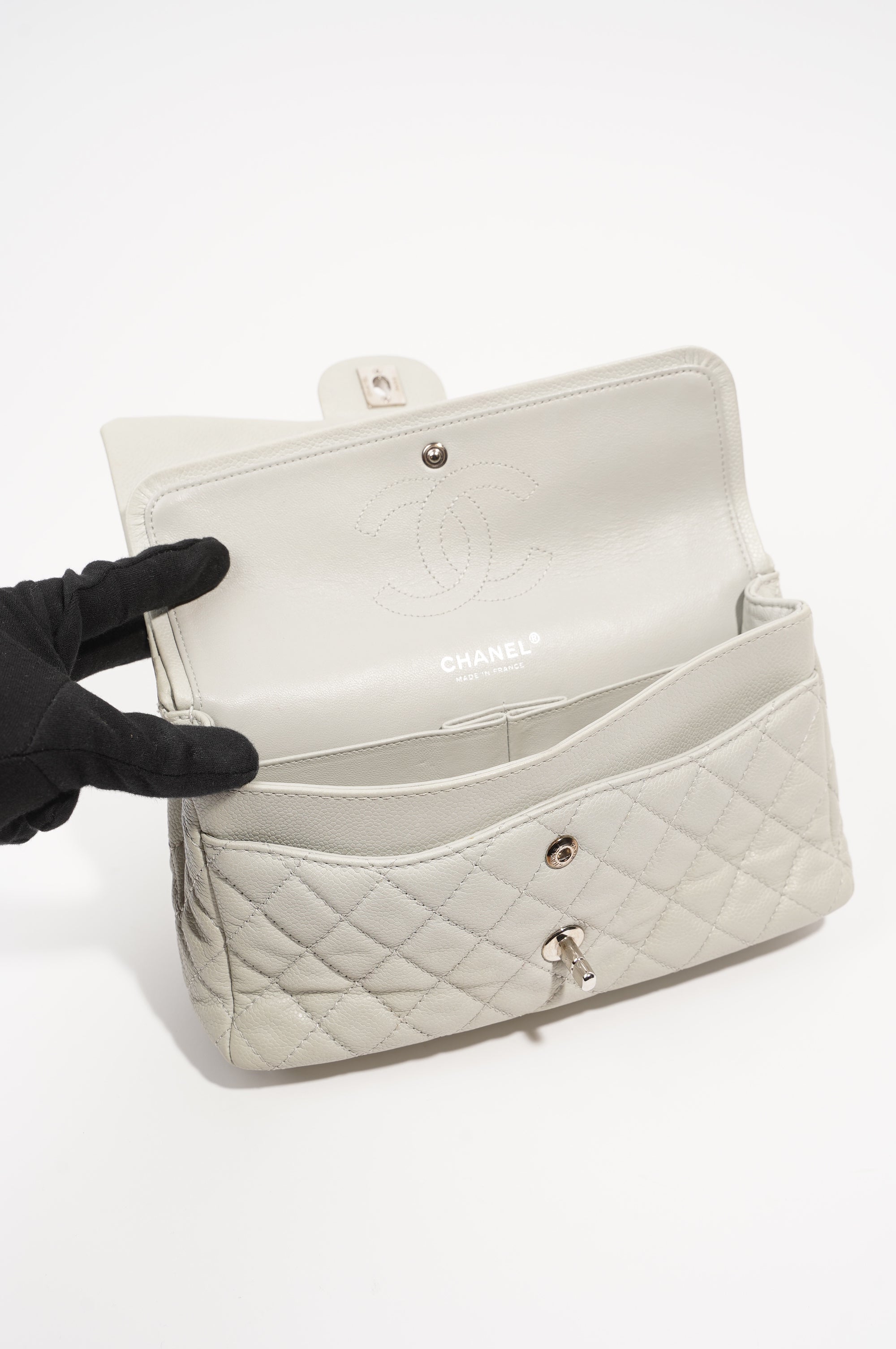 Chanel Quilted Caviar Leather Classic Double Flap Medium
