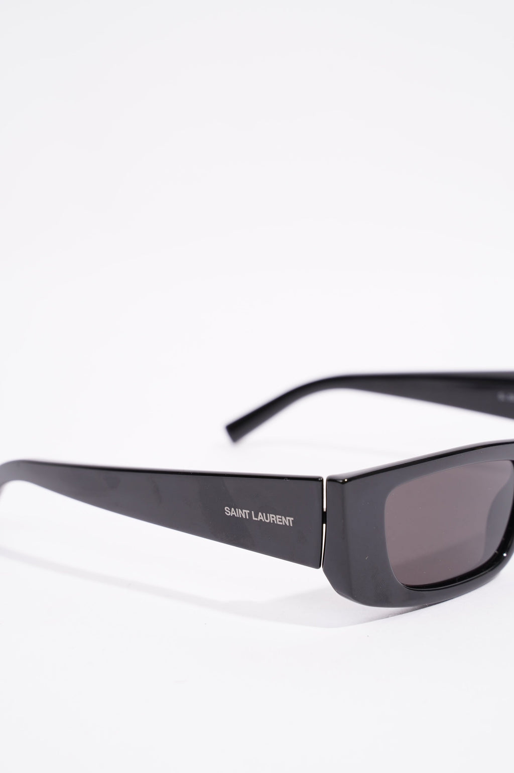 Saint Laurent Womens Rectangular Sunglasses Black Acetate 145