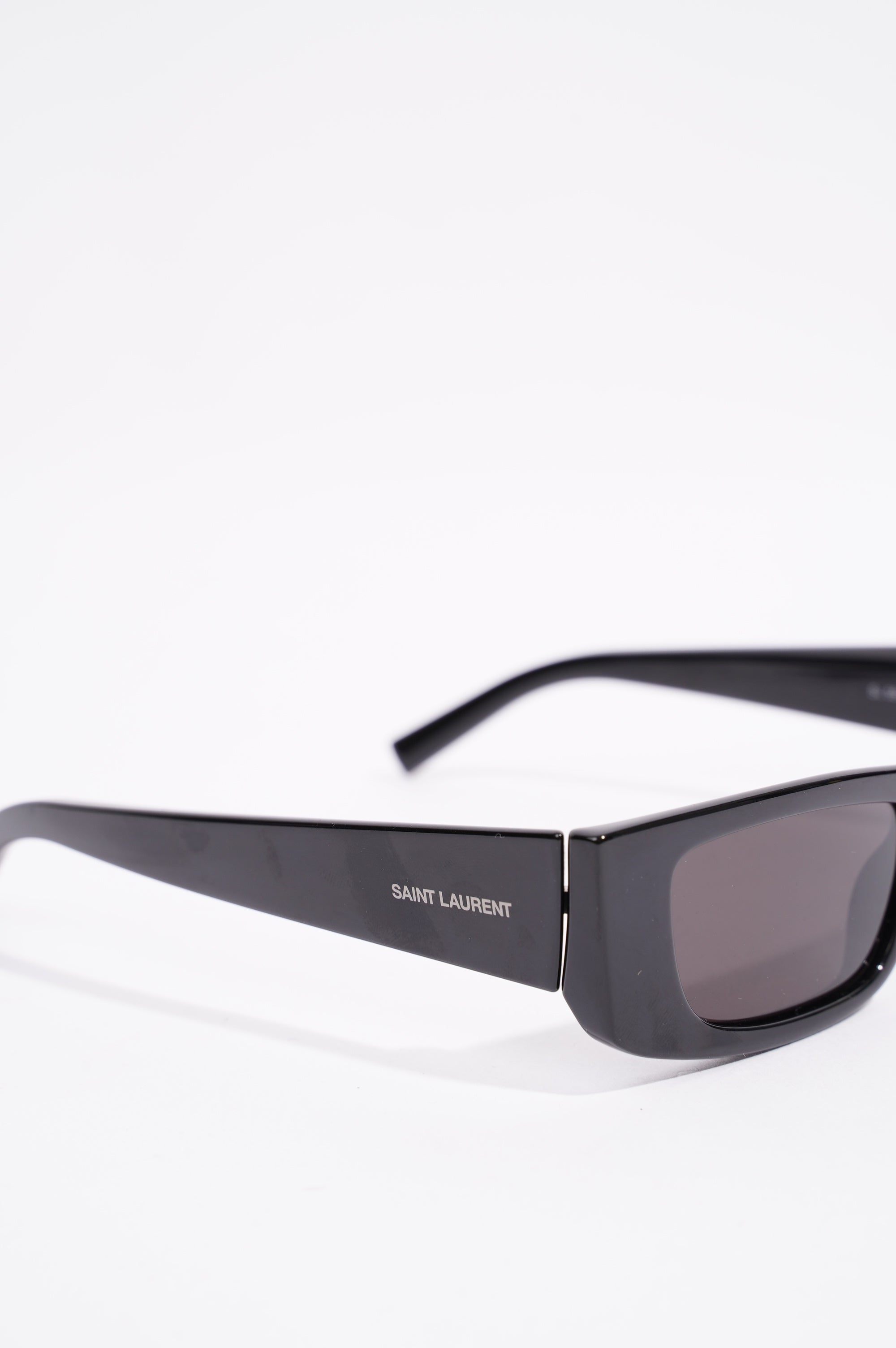 Saint Laurent Womens Rectangular Sunglasses Black Acetate 145
