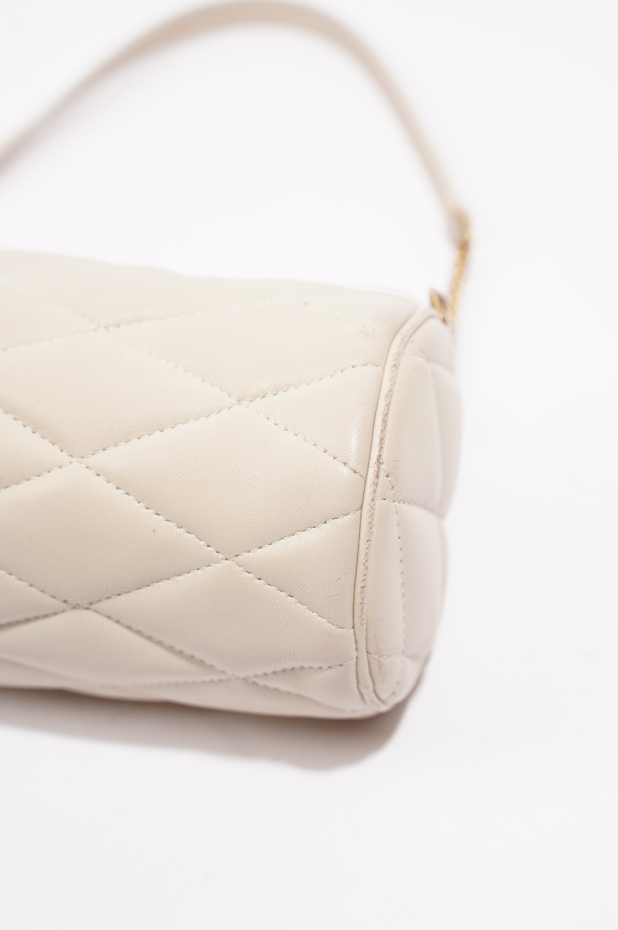Saint Laurent Womens Tube Bag White Lambskin Leather Mini