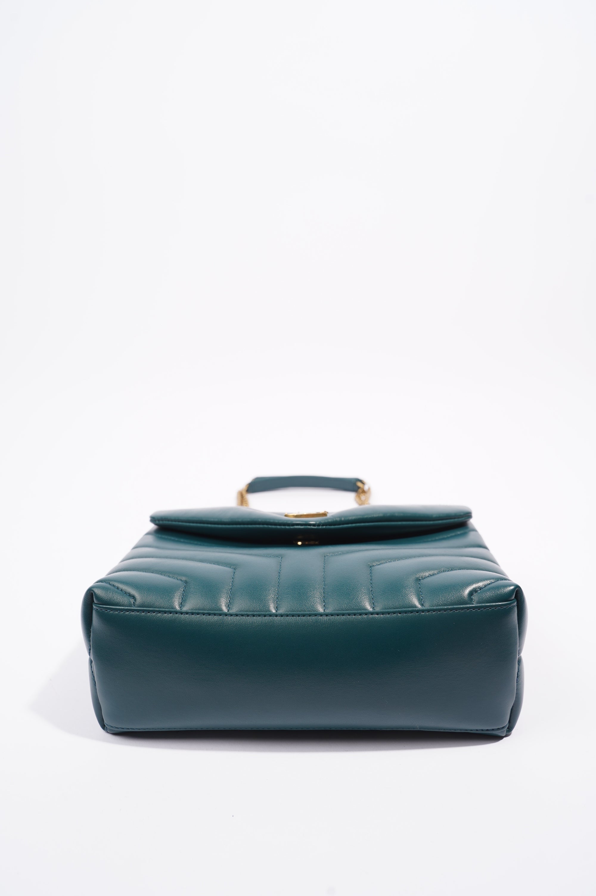 Saint Laurent Womens Lou Lou Dark Green Small