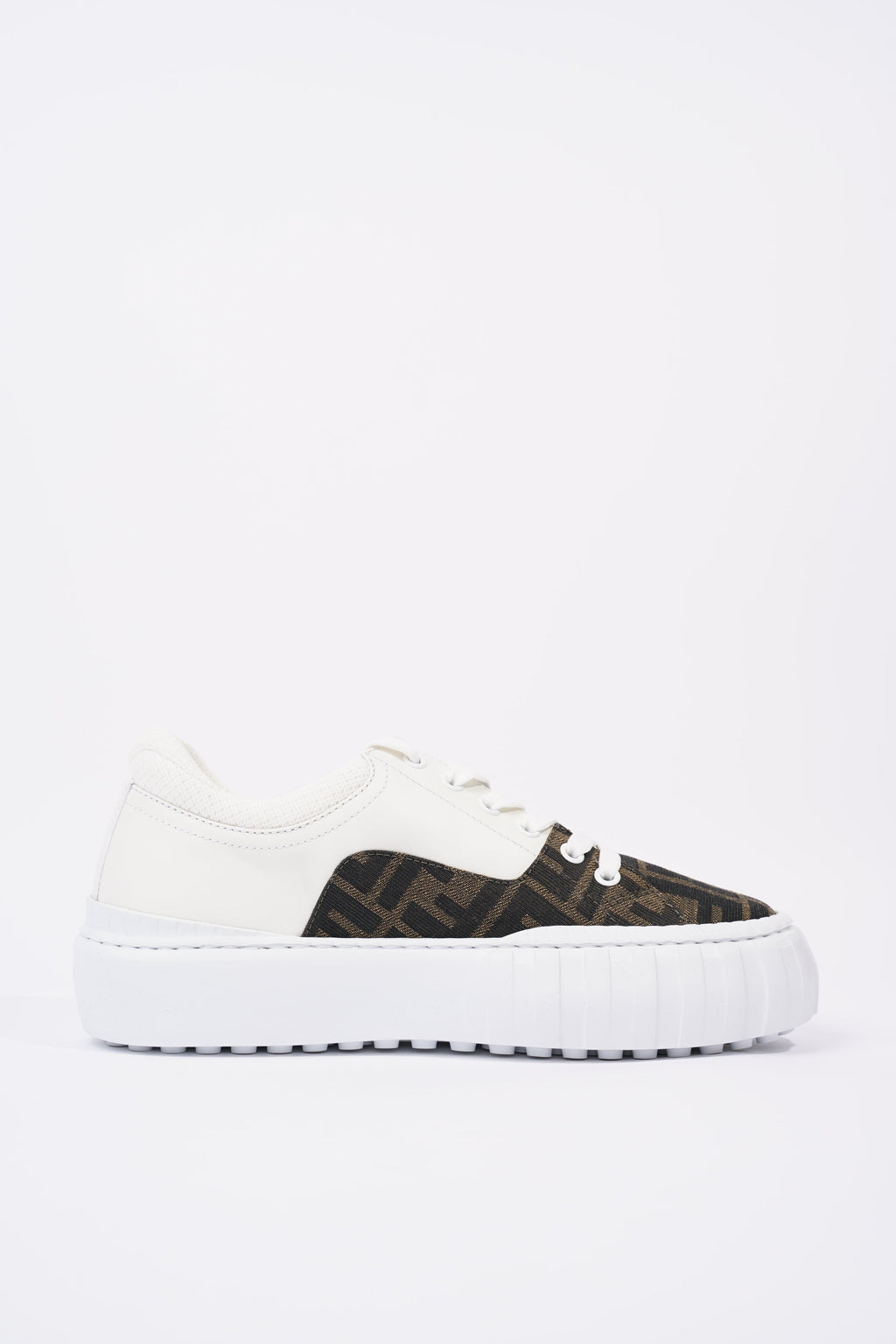 Fendi Womens Force Sneaker White / Monogram EU 38 / UK 5