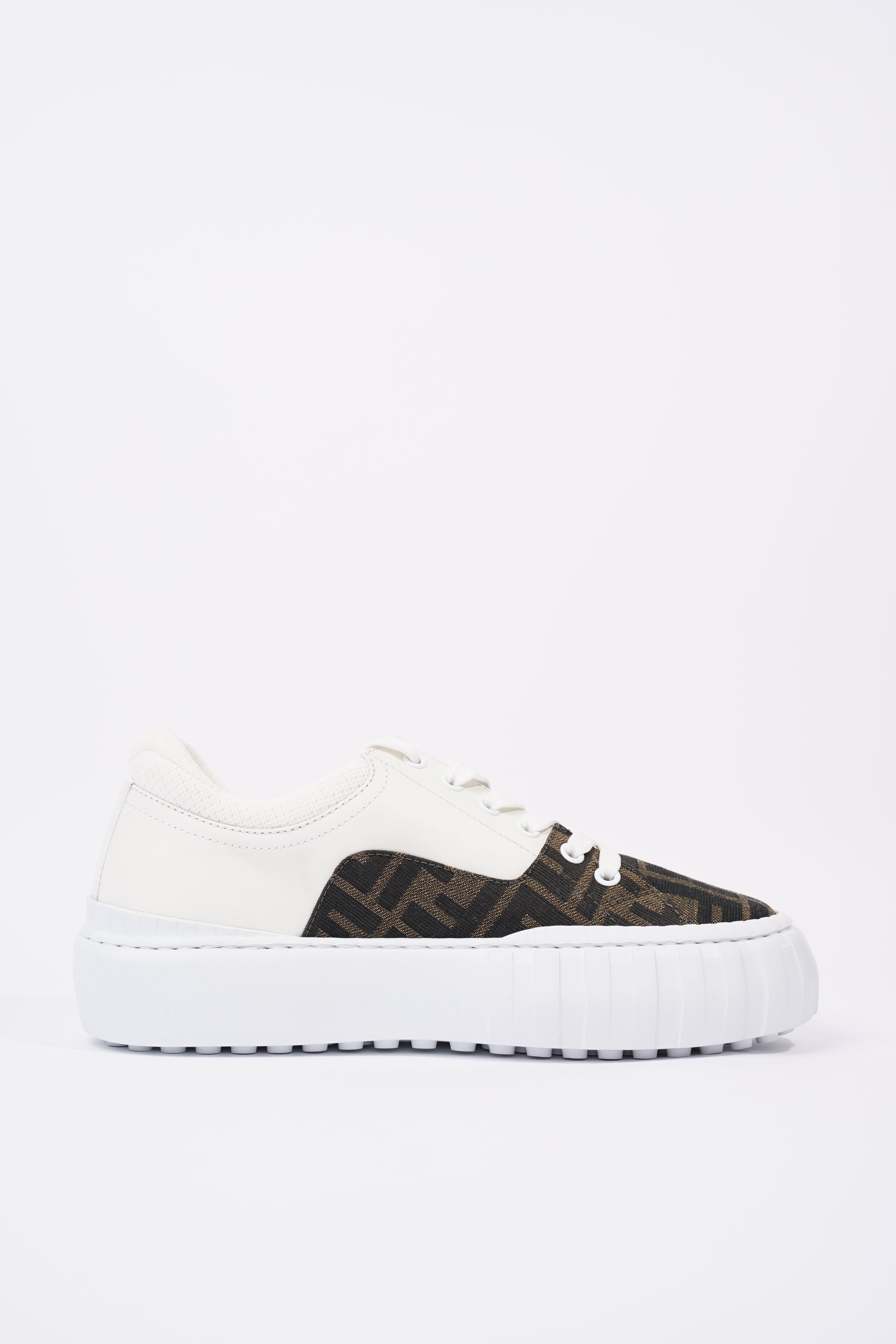 Fendi Womens Force Sneaker White / Monogram EU 38 / UK 5