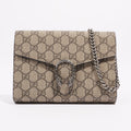Gucci Womens Dionysus GG Chain Wallet Brown Canvas