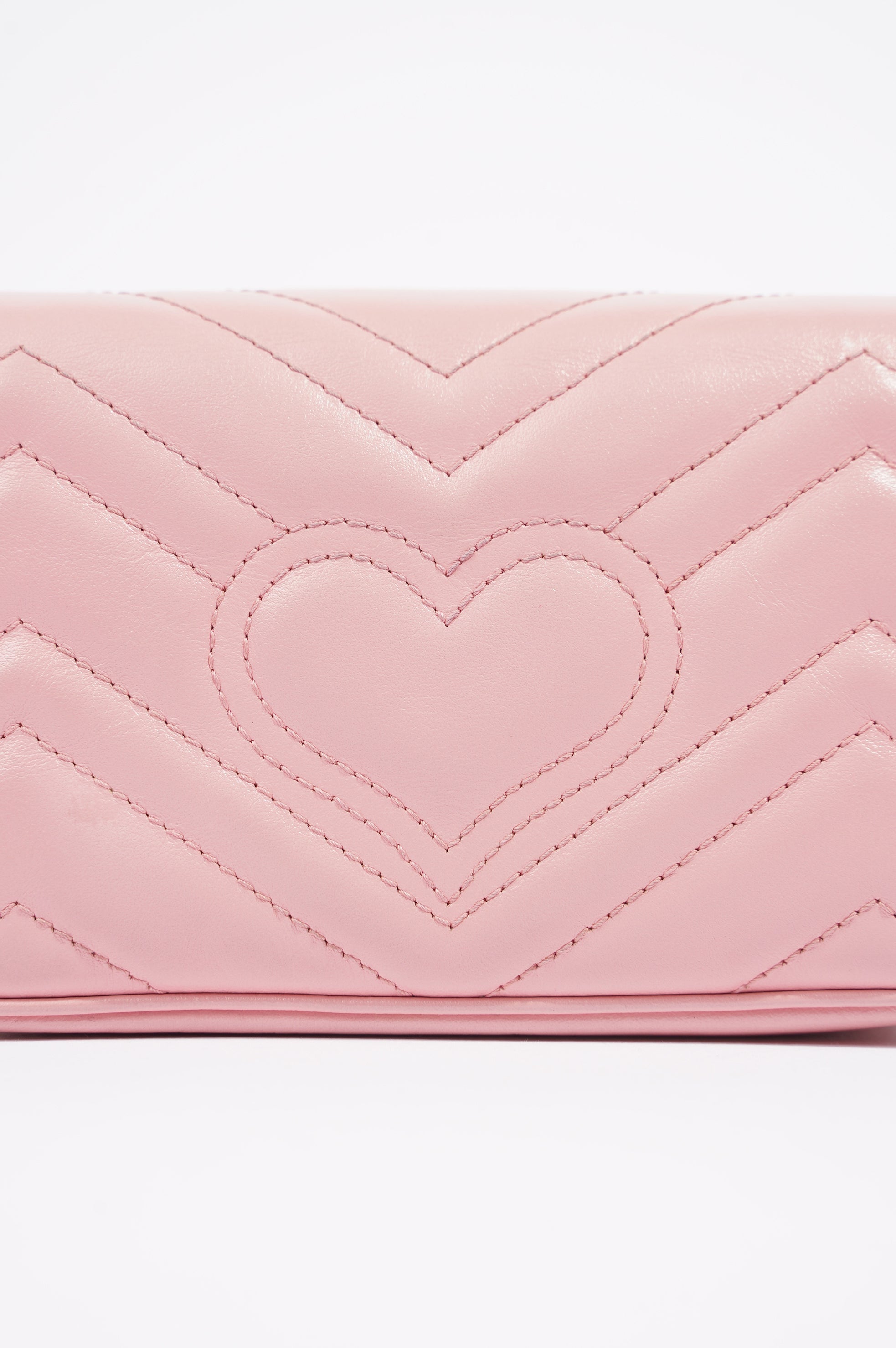 Gucci Womens Marmont Flap Pink / Silver Super Mini