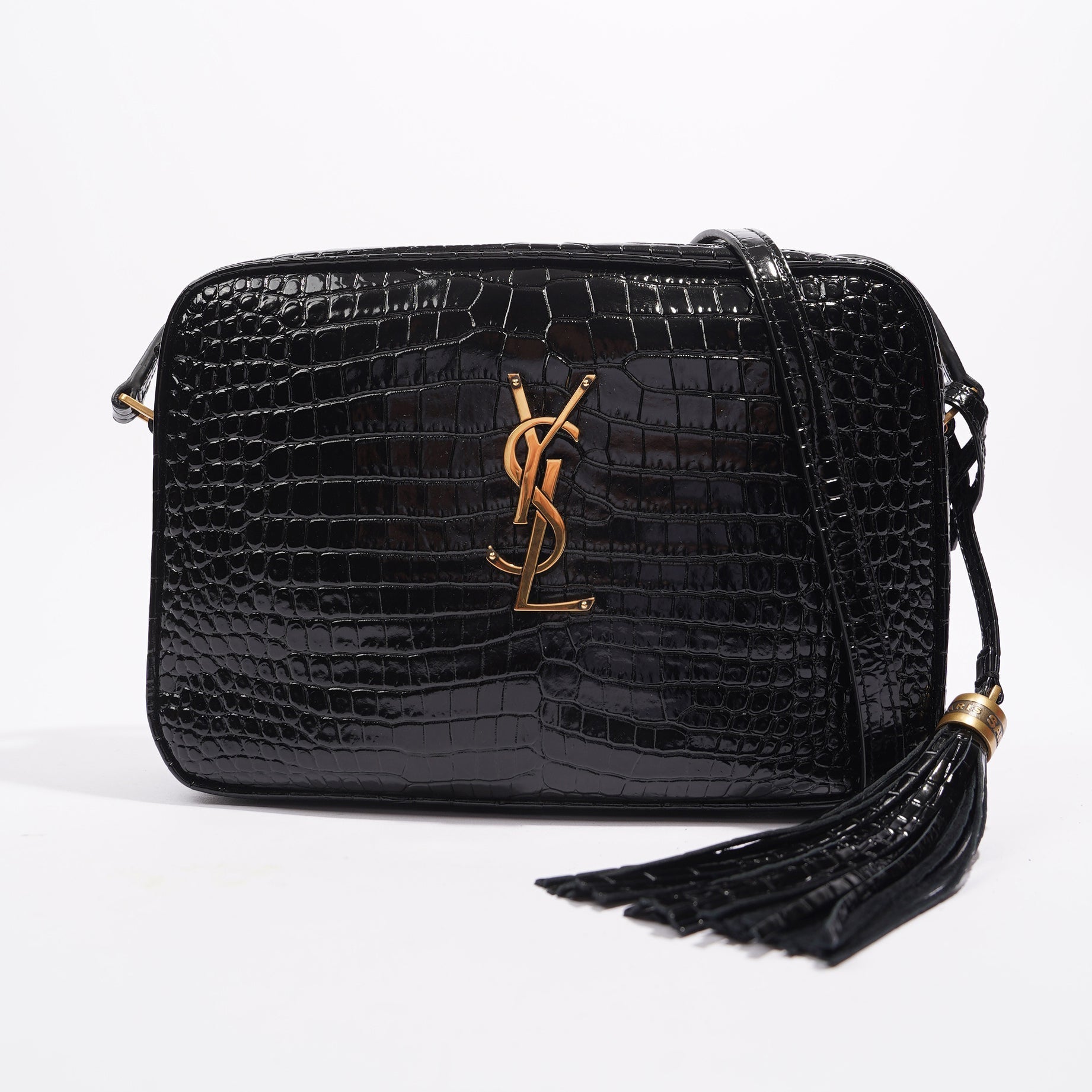 Saint Laurent Womens Lou Camera Crossbody Bag Black Leather