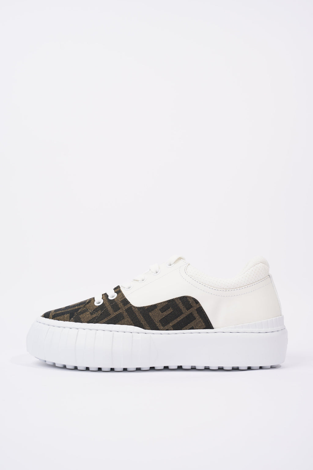 Fendi Womens Force Sneaker White / Monogram EU 38 / UK 5