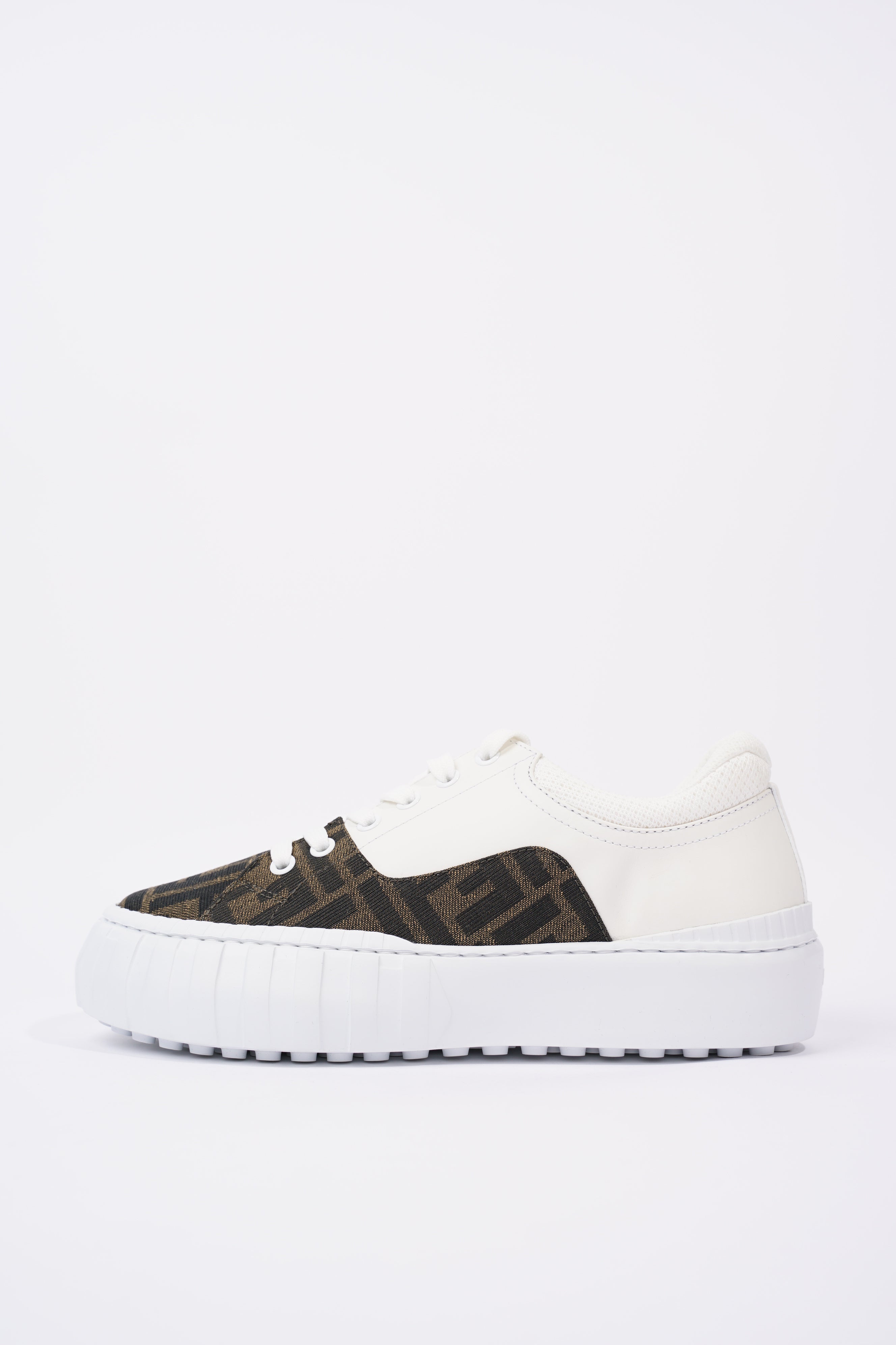 Fendi Womens Force Sneaker White / Monogram EU 38 / UK 5