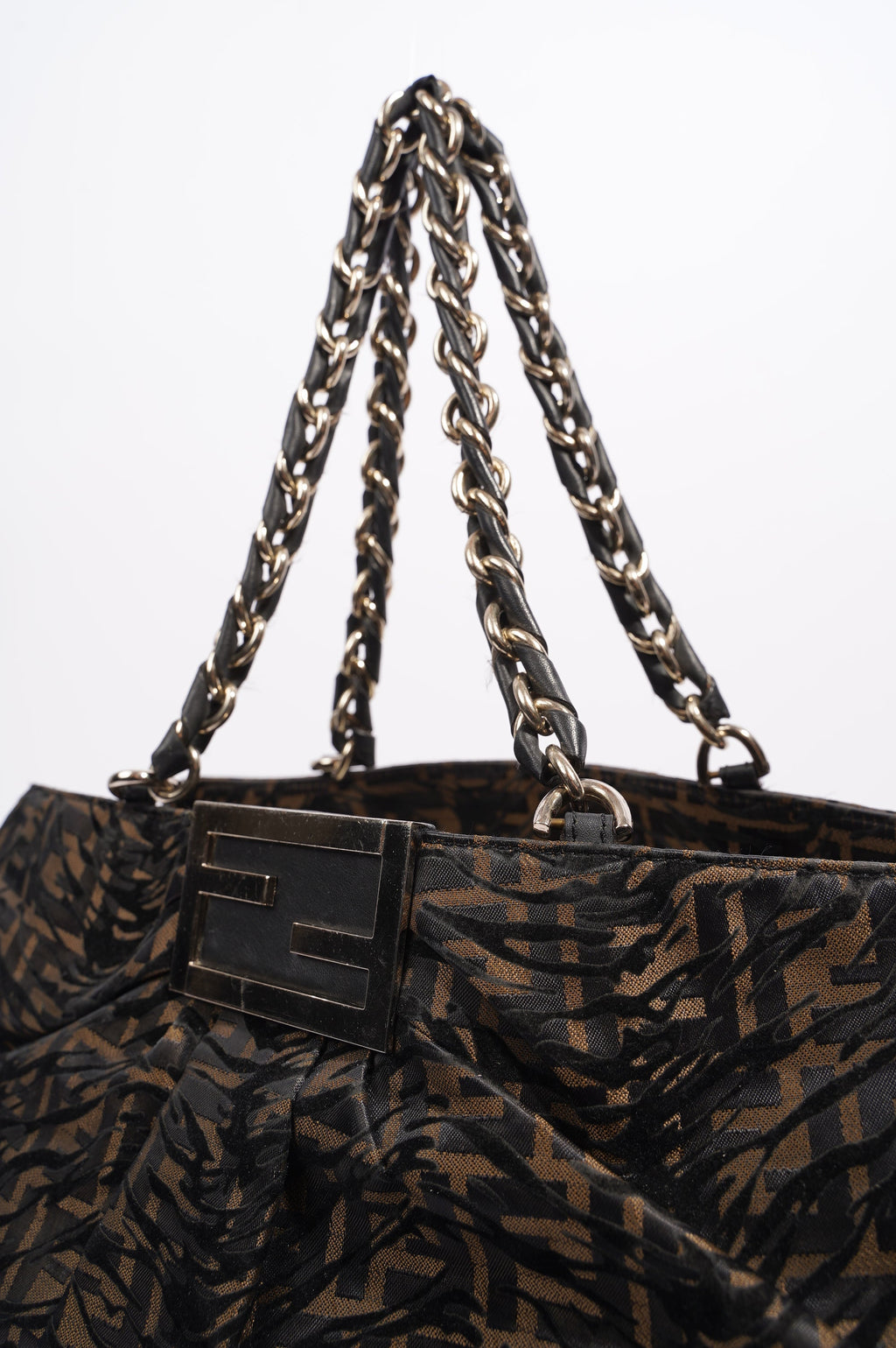 Fendi Womens Tobacco Zucca Canvas Bag Brown