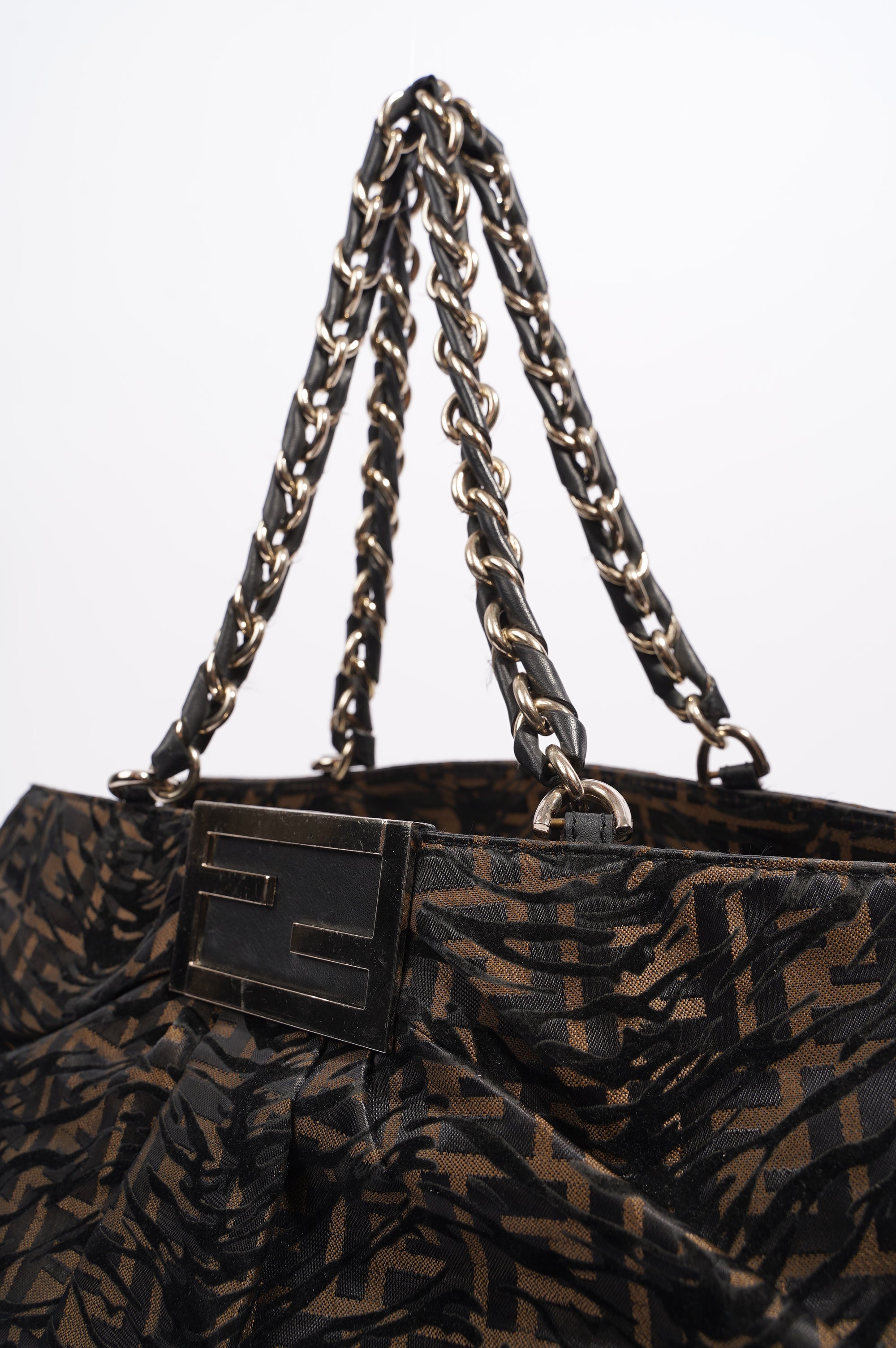 Fendi Womens Tobacco Zucca Canvas Bag Brown