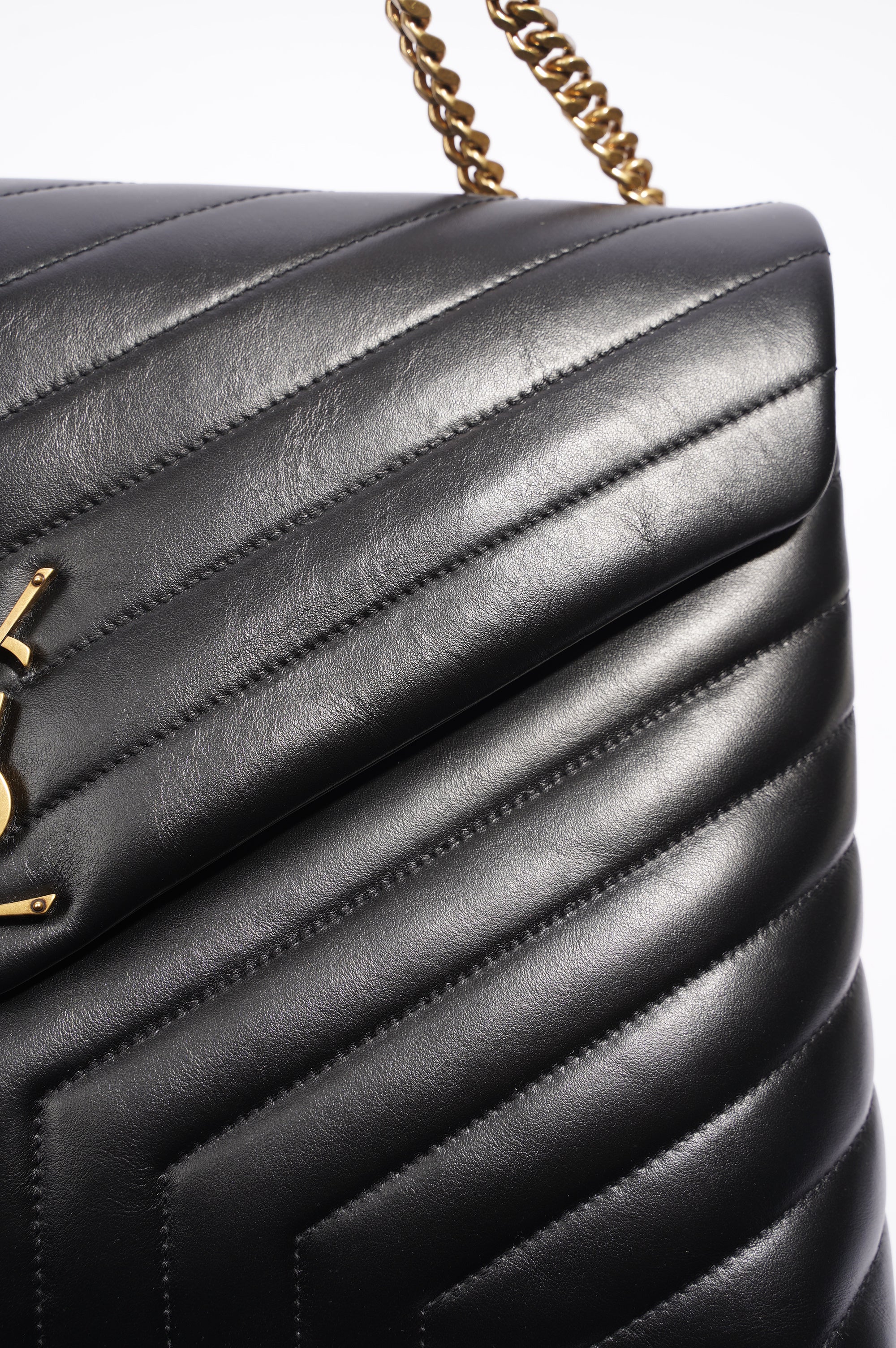 Saint Laurent Lou Lou Bag Black Leather Large