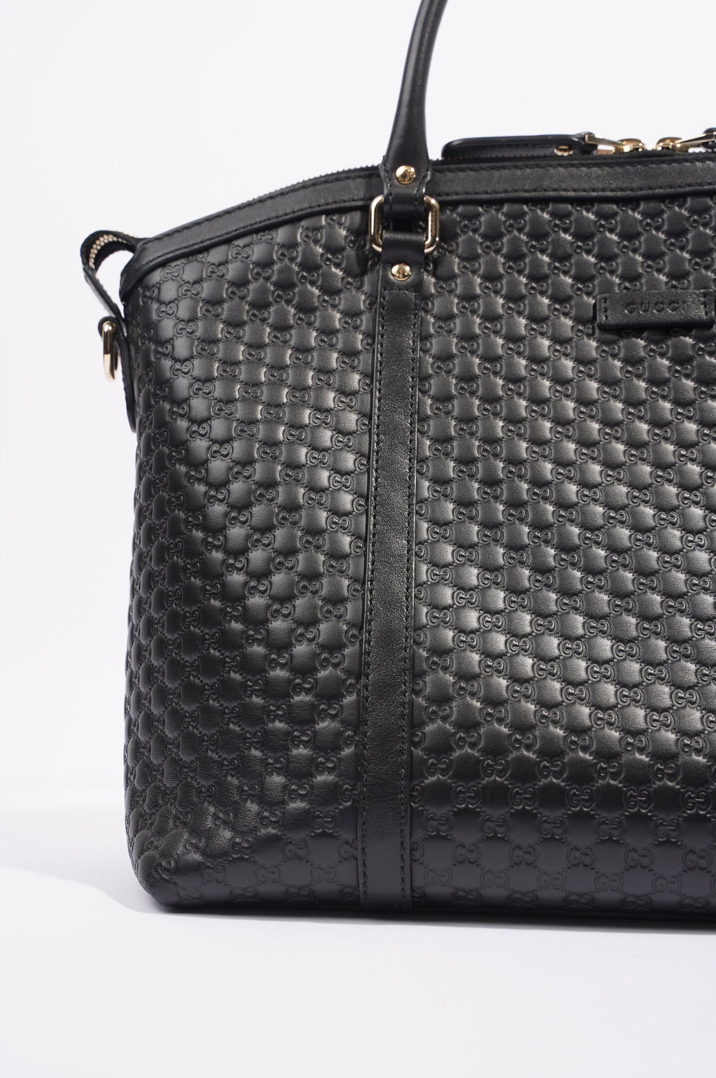 Gucci Womens Two Way Shoulder Bag Black Guccissima