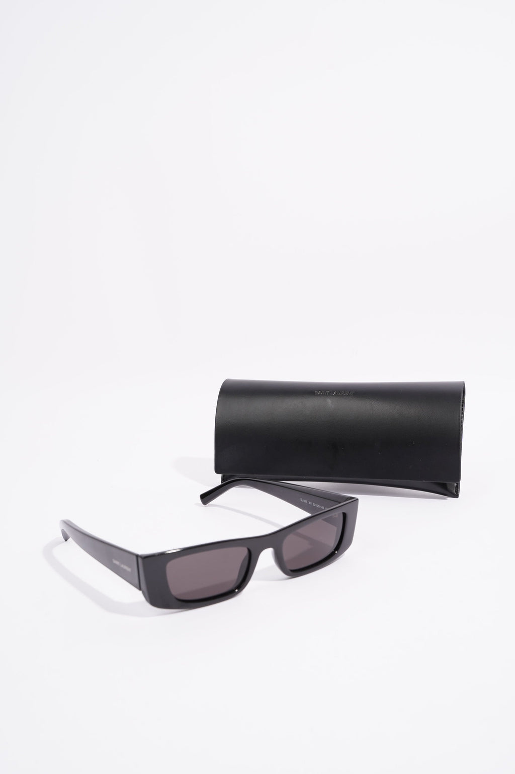 Saint Laurent Womens Rectangular Sunglasses Black Acetate 145