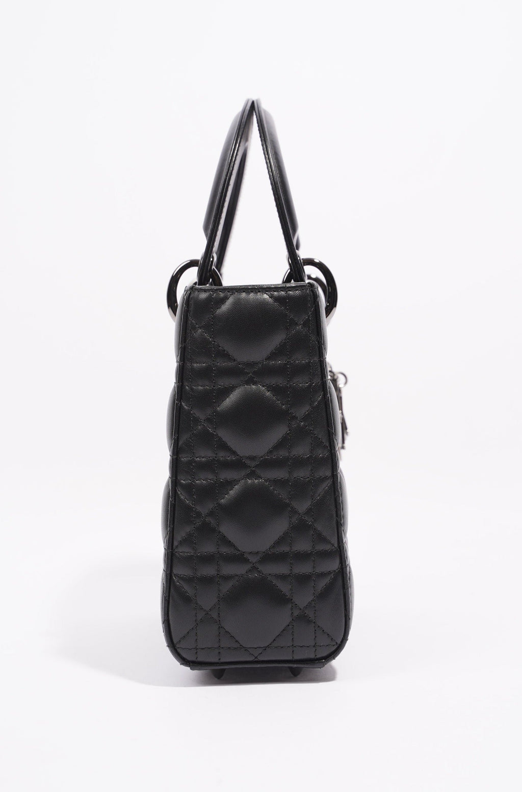 Christian Dior Womens Lady Dior Black Lambskin Small