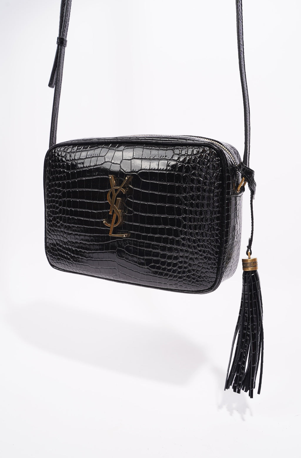 Saint Laurent Womens Lou Camera Crossbody Bag Black Leather