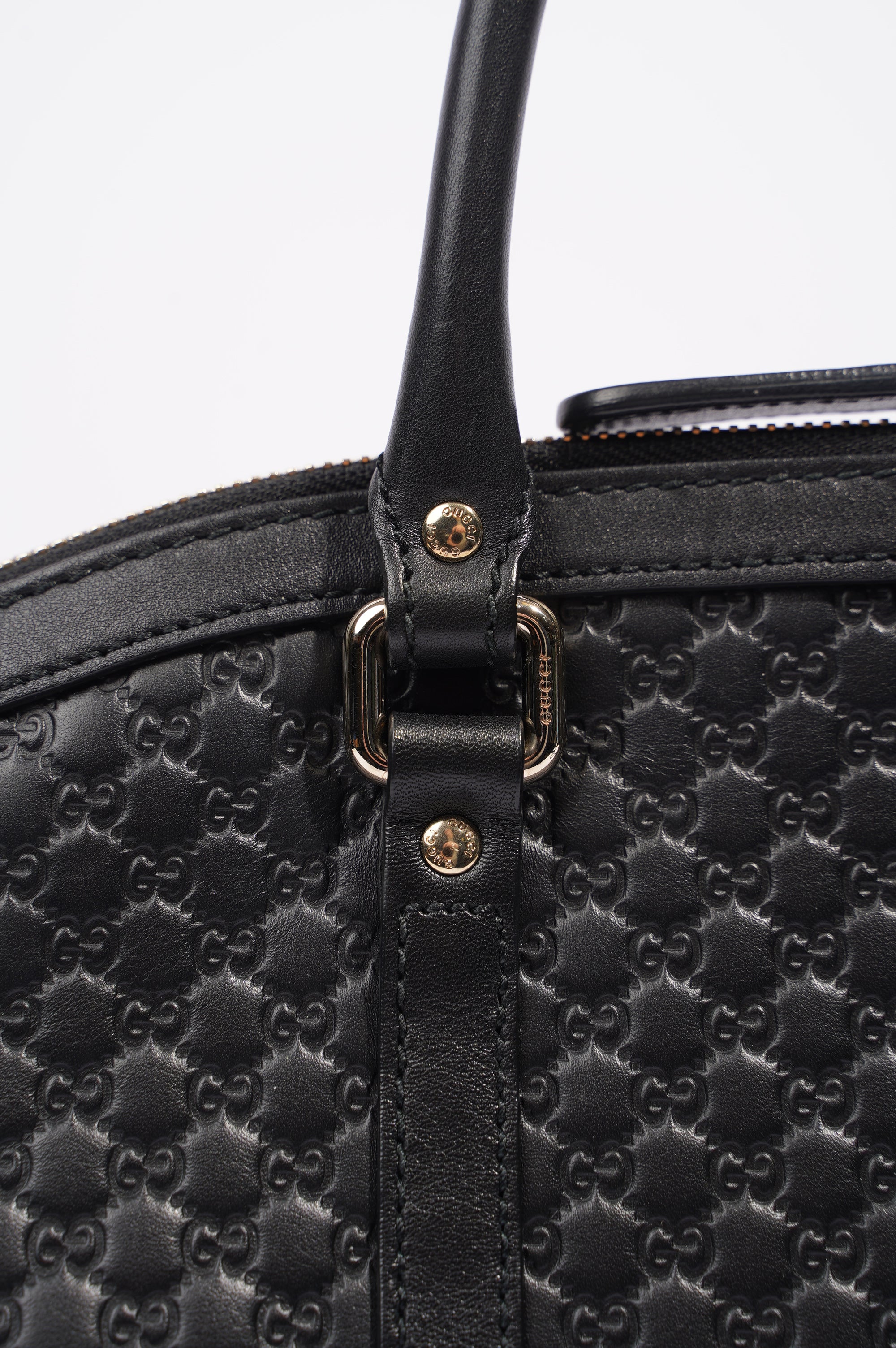 Gucci Womens Two Way Shoulder Bag Black Guccissima