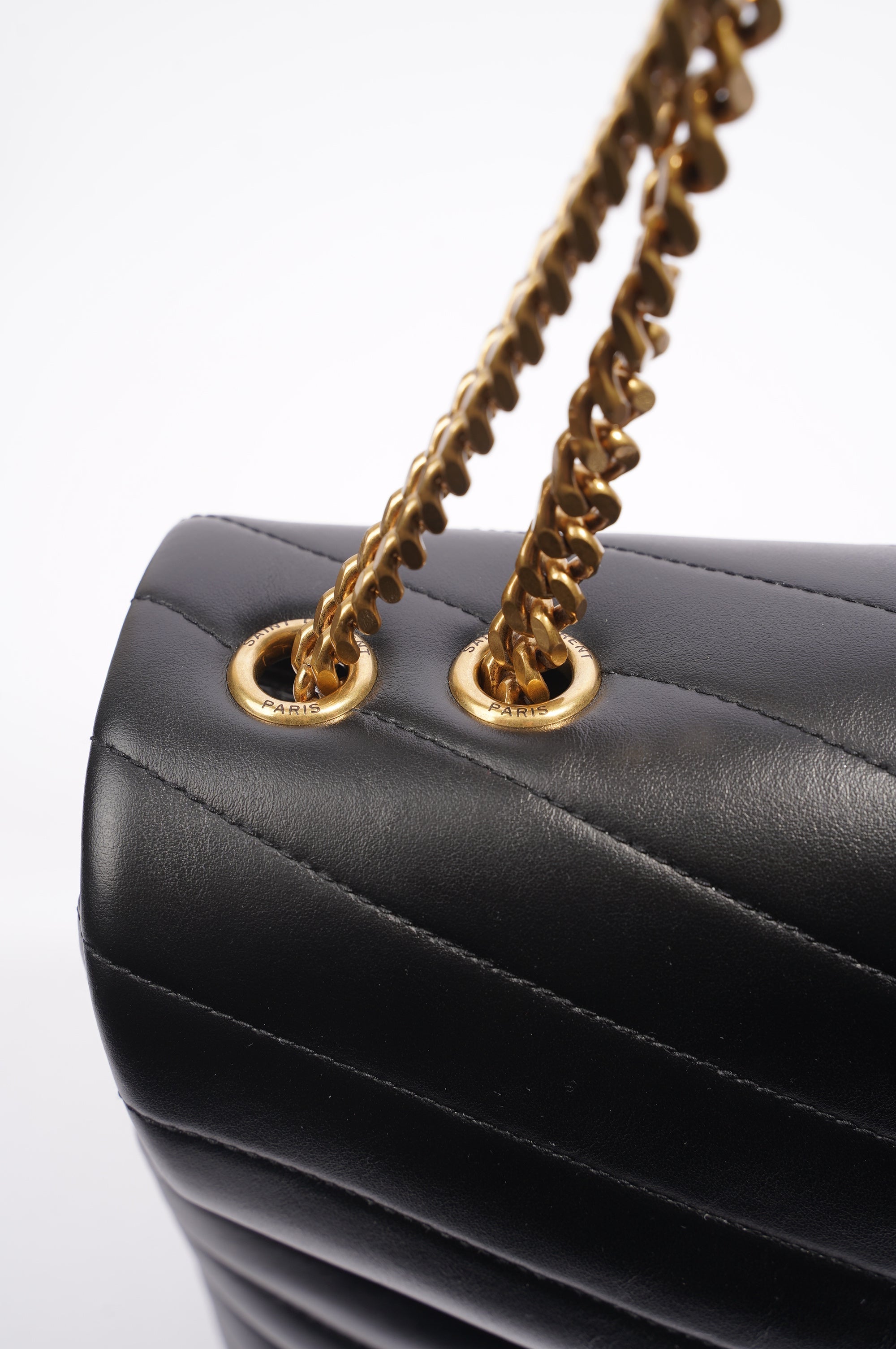 Saint Laurent Lou Lou Bag Black Leather Large