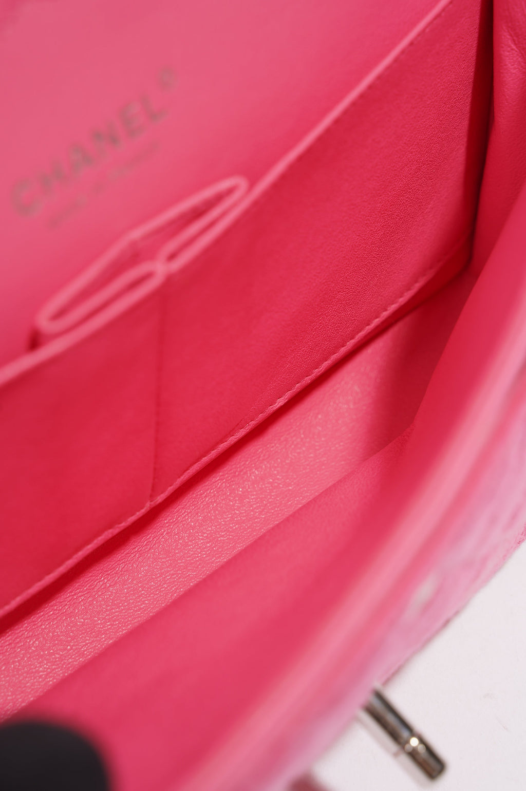 Chanel Womens Fabric Double Flap Bag Pink Medium