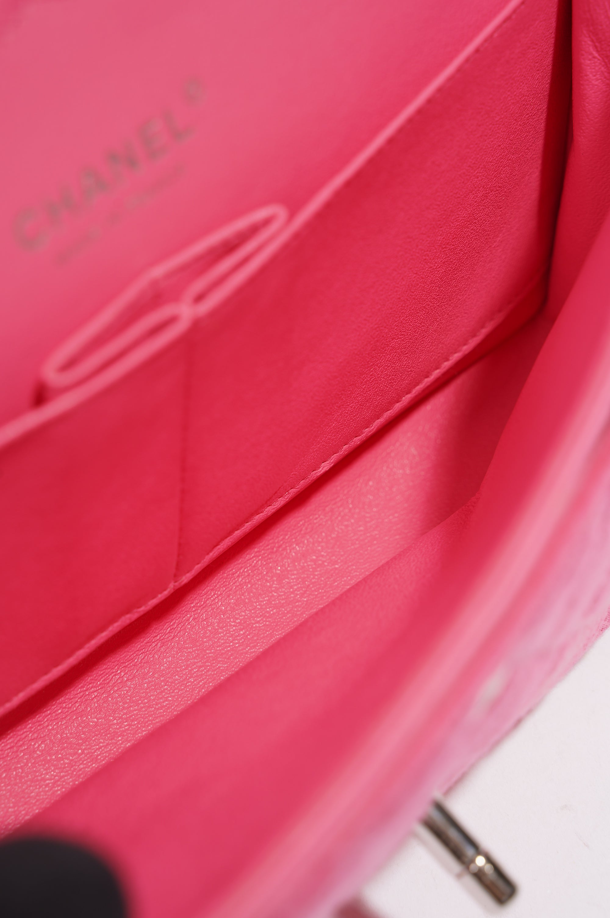 Chanel Womens Fabric Double Flap Bag Pink Medium