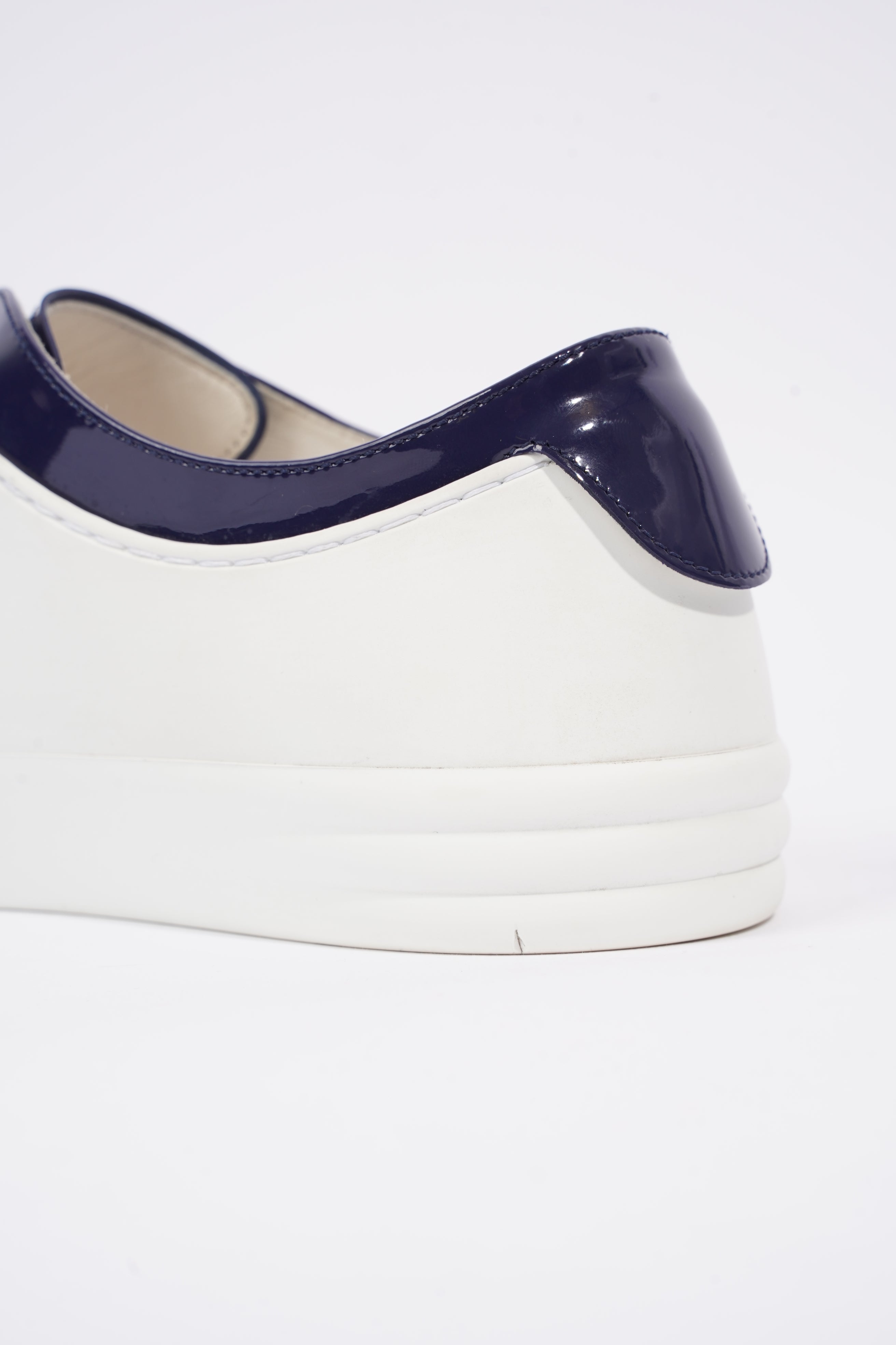 Chanel Womens CC Patent Logo Sneaker Blue / White EU 41 / UK 8