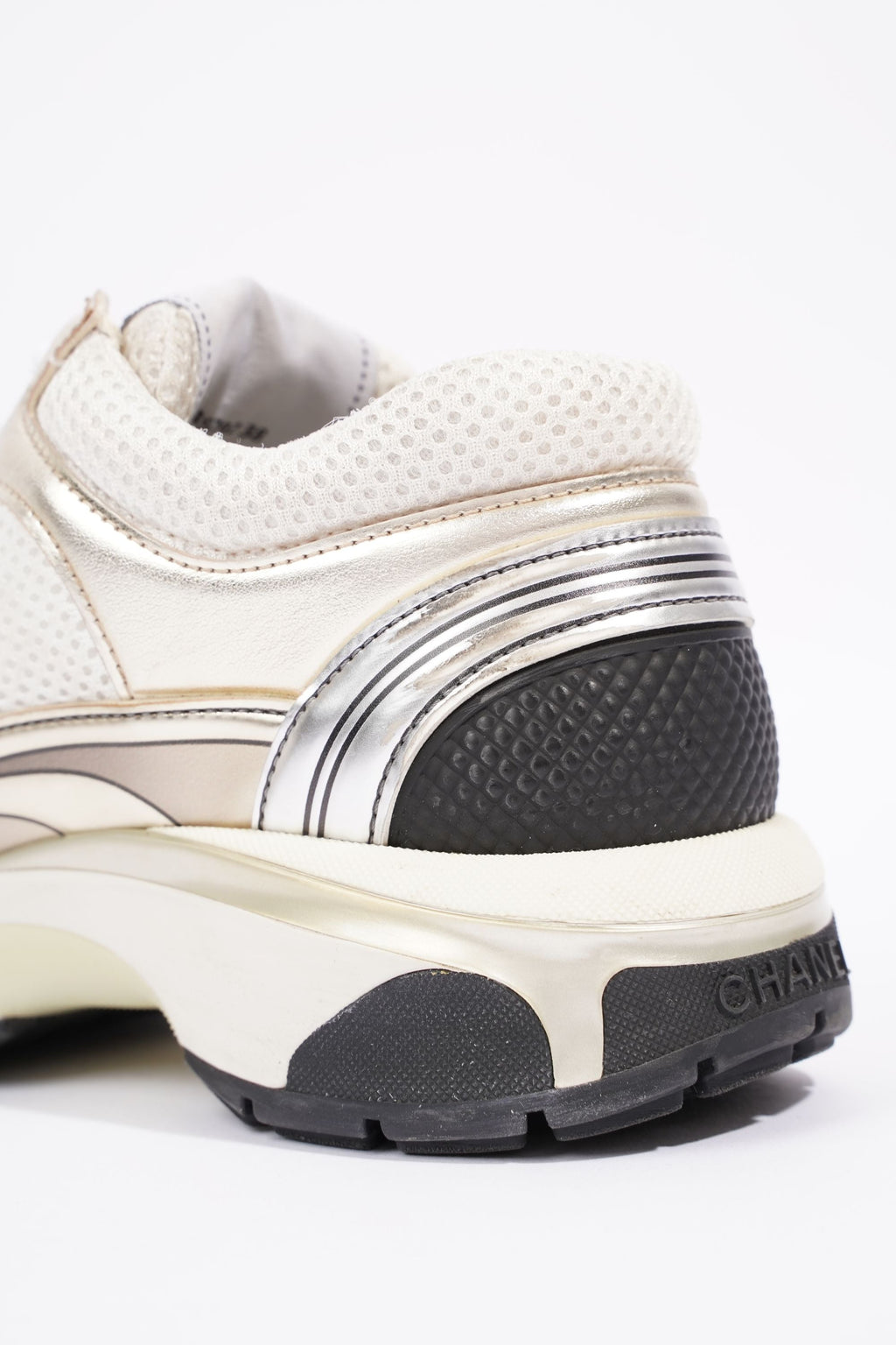 Chanel Womens CC Runner White / Silver EU 38 / UK 5