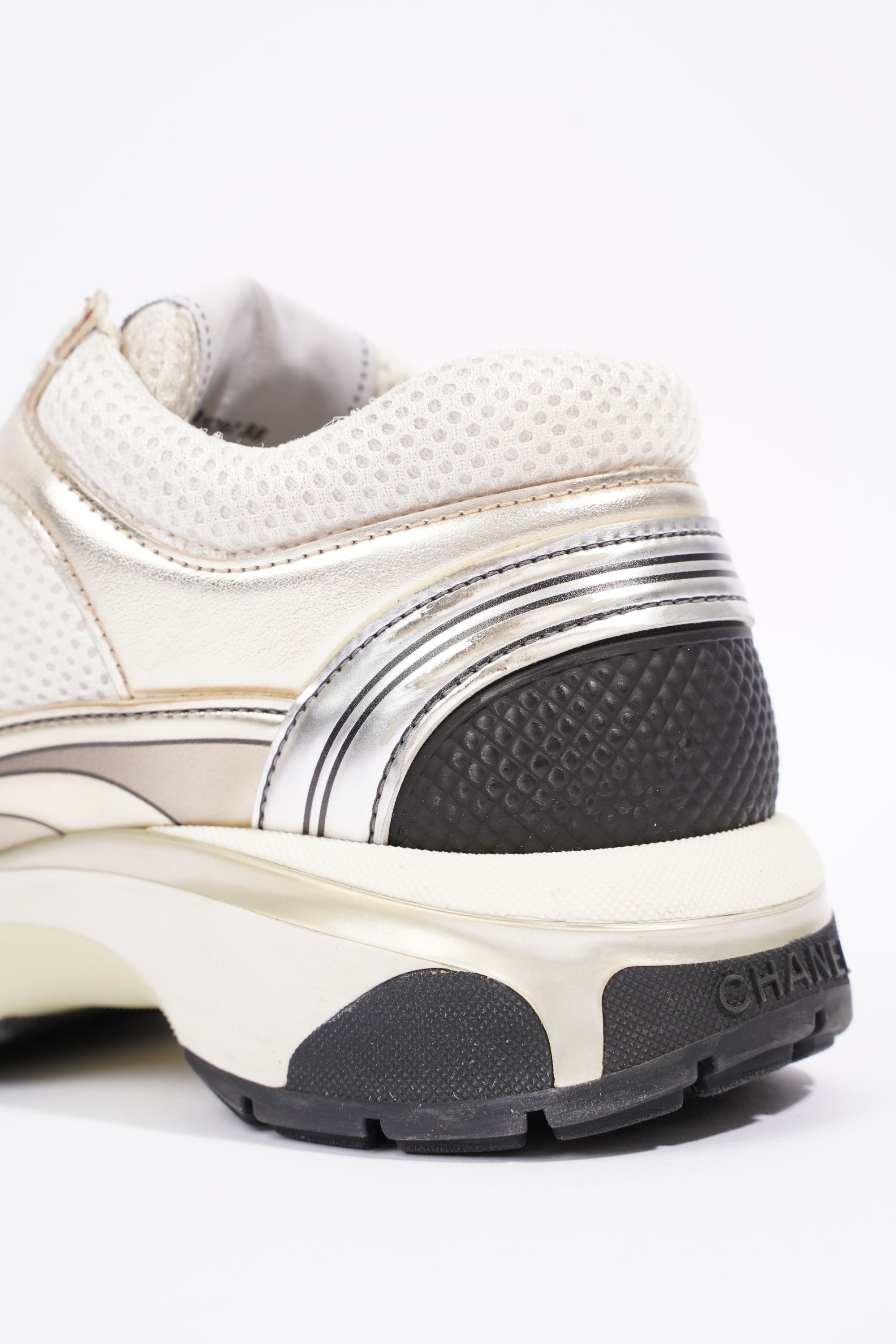 Chanel Womens CC Runner White / Silver EU 38 / UK 5