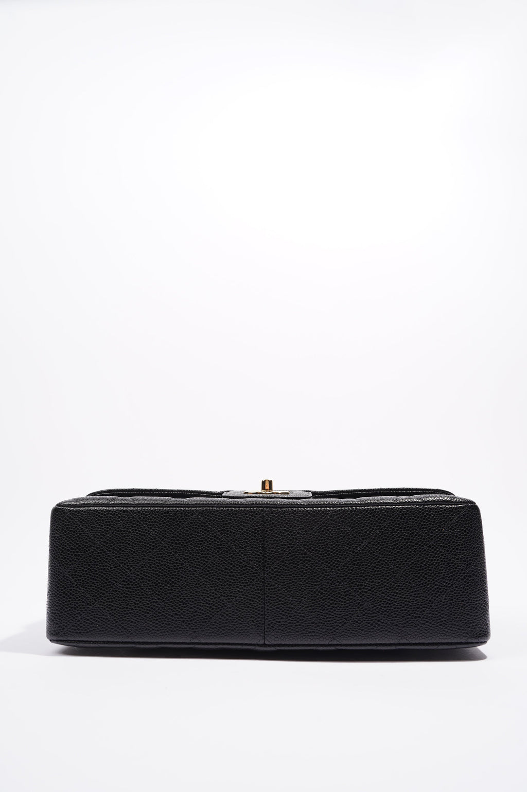 Chanel Double Flap Bag Black Caviar Leather Jumbo