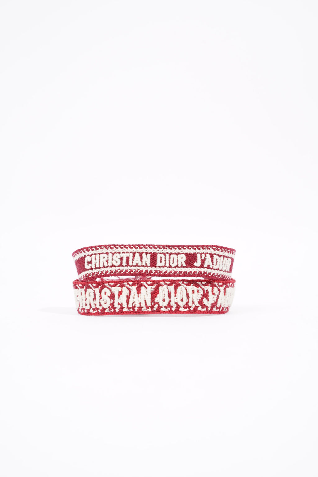 Christian Dior Womens J'Adior Friendship Bracelet Set Red / White Canvas